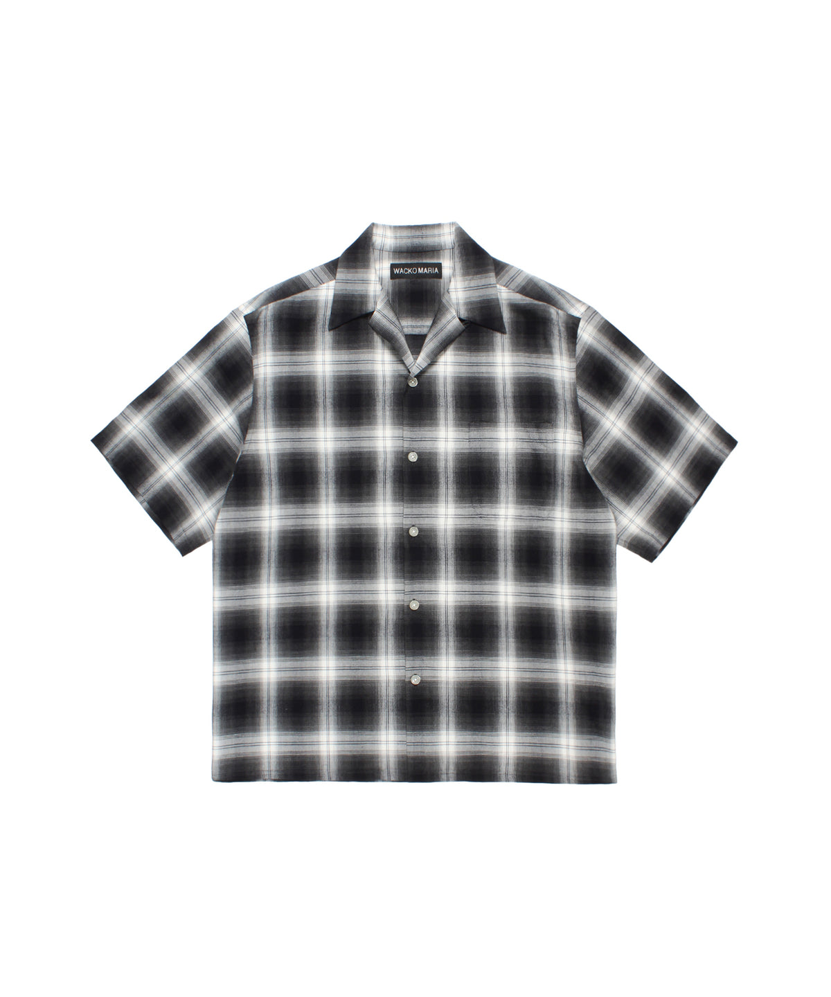 OMBRE CHECK OPEN COLLAR SHIRT