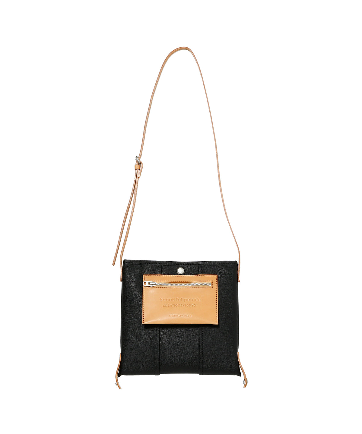 lining logo pocket nume leather bag