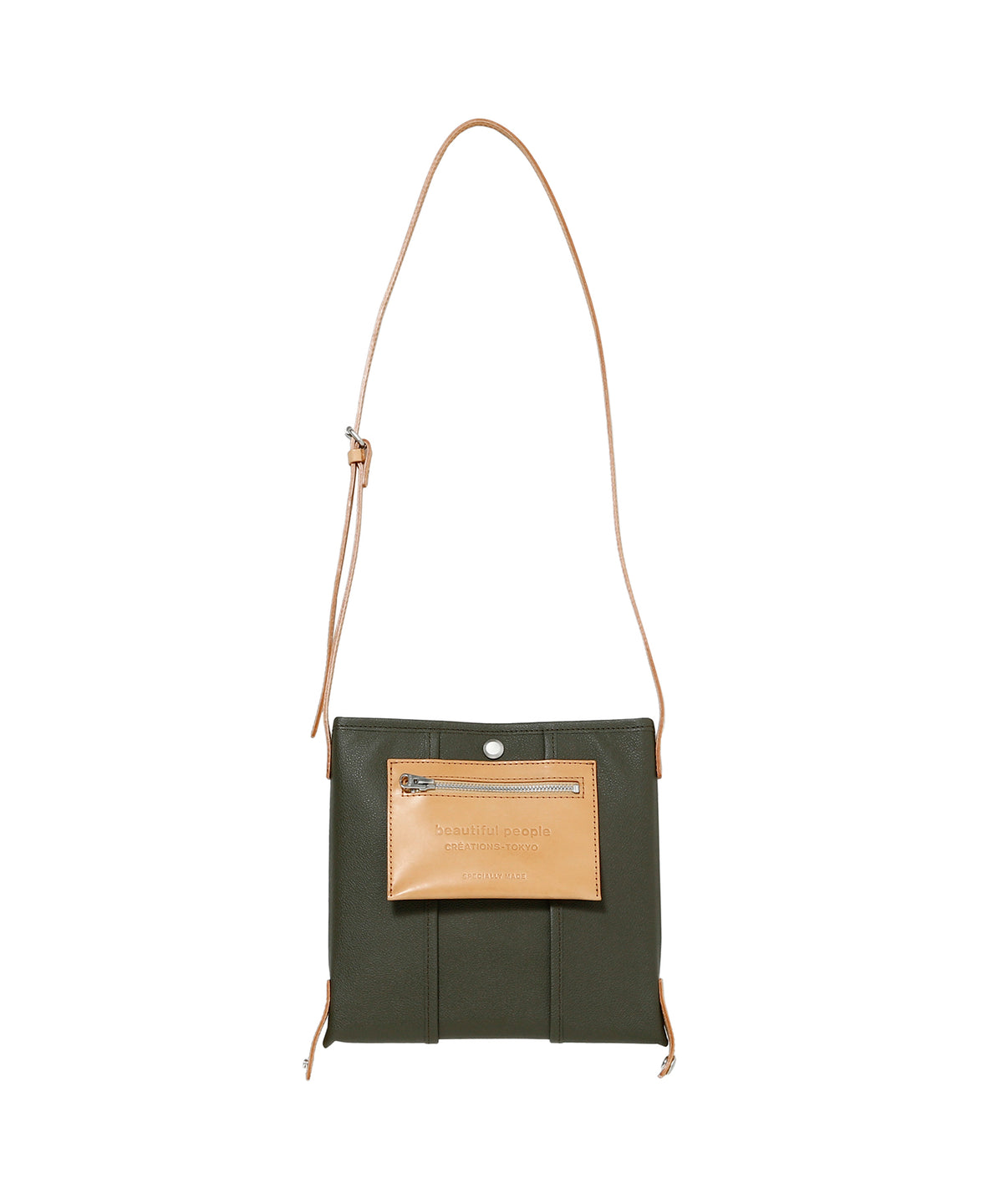 lining logo pocket nume leather bag