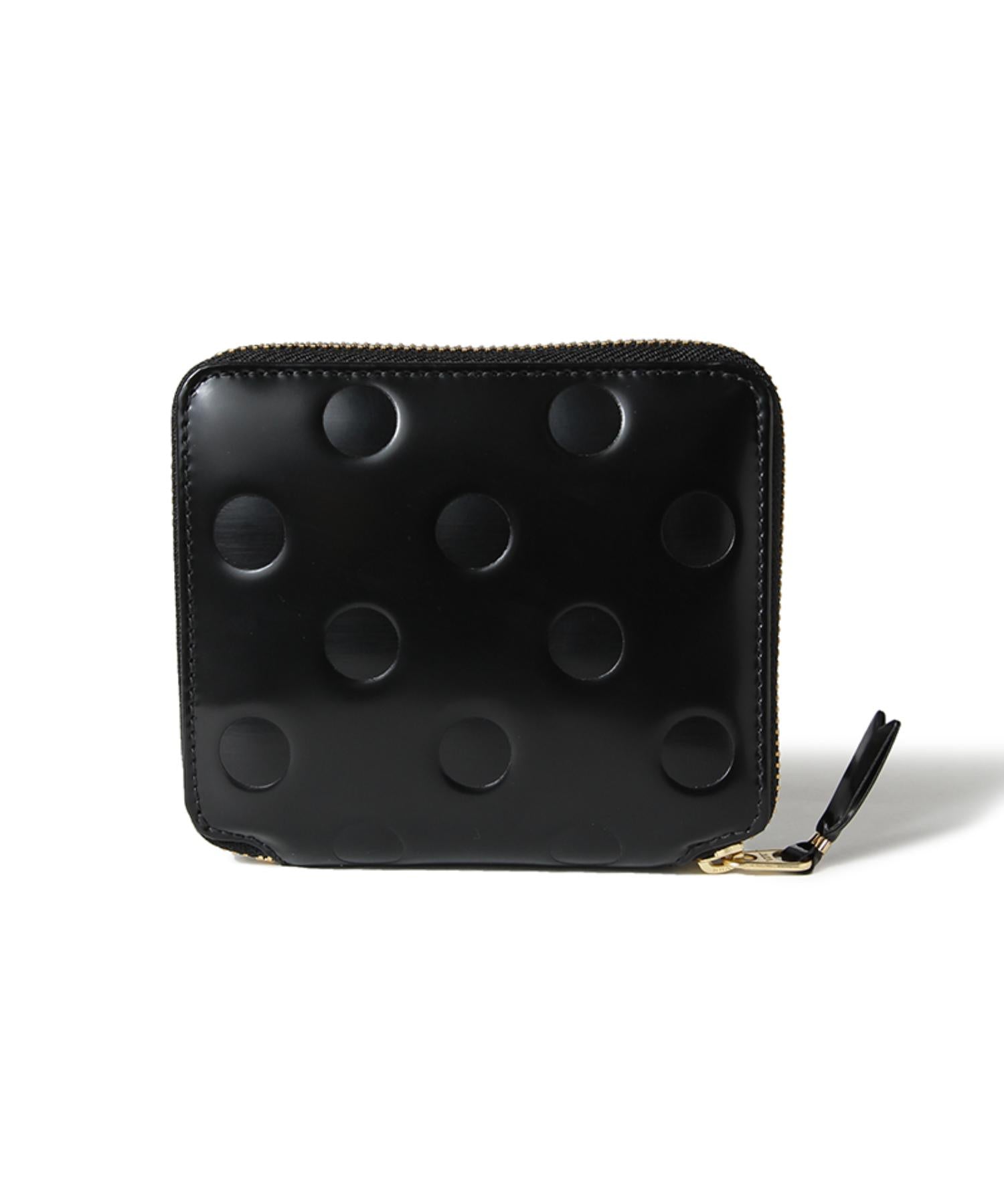二つ折りZIP財布(Polka Dots Embossed)