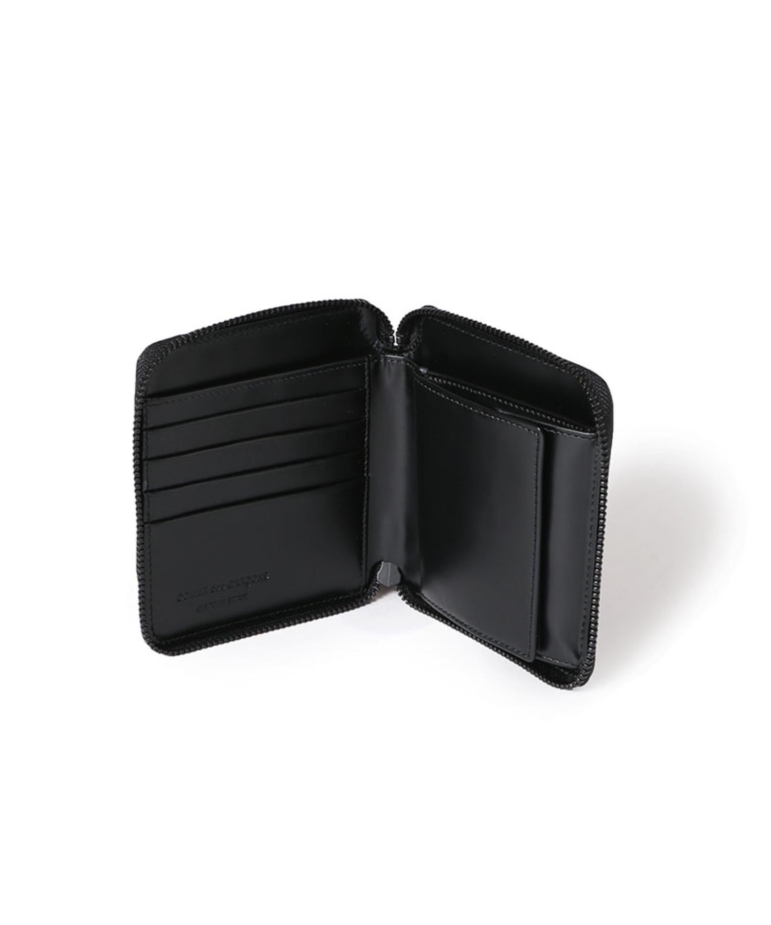 二つ折りZIP財布(Very Black Leather Line)