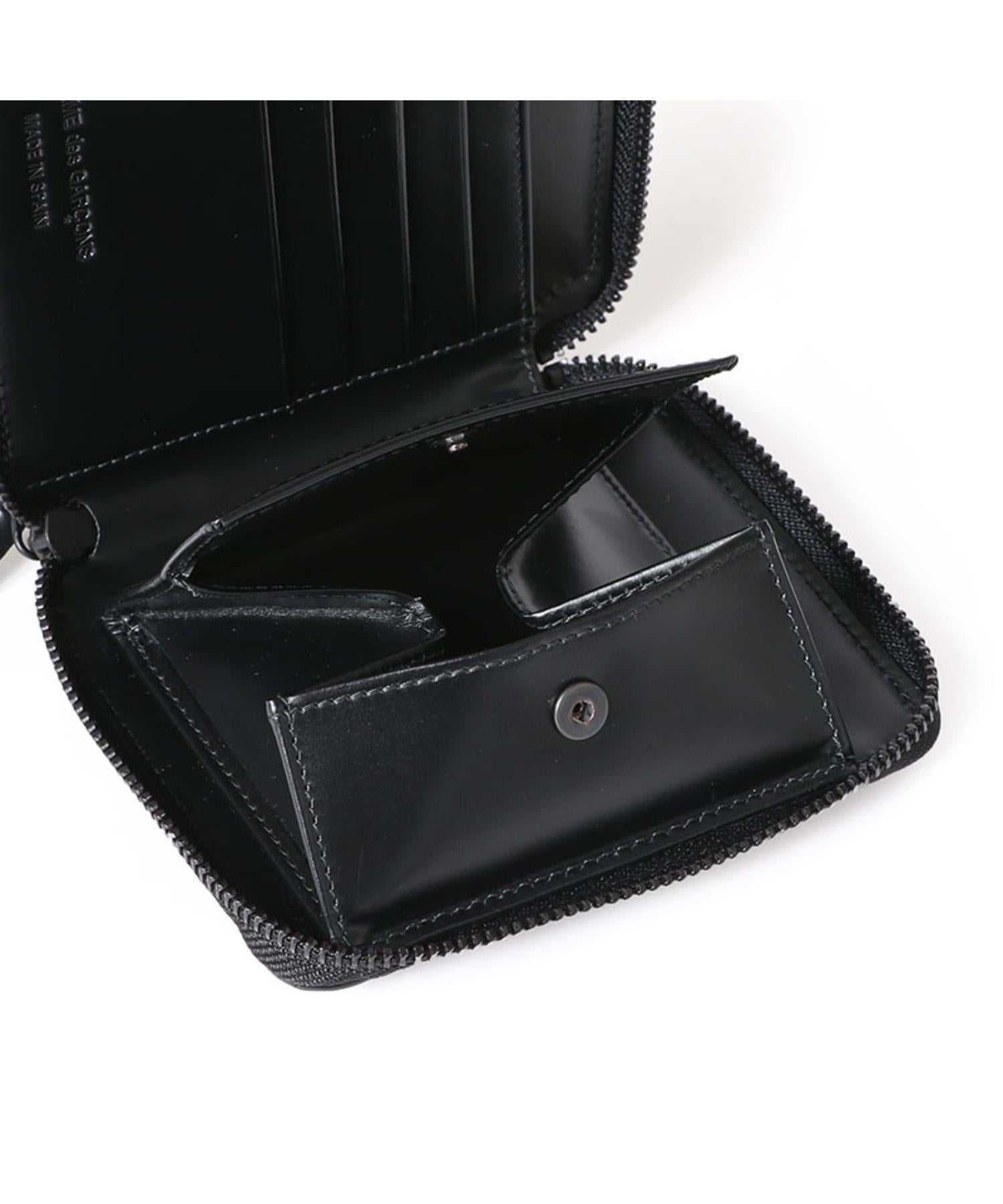 二つ折りZIP財布(Very Black Leather Line)