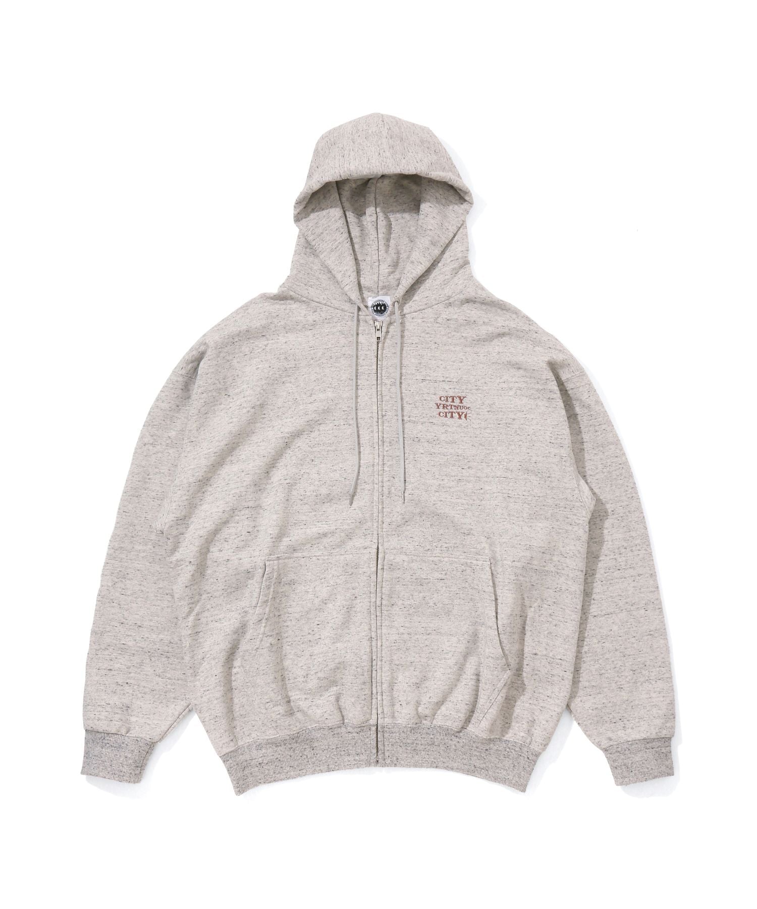 Embroidered Logo Zip Up Cotton Hoodie_Sound - CITY COUNTRY