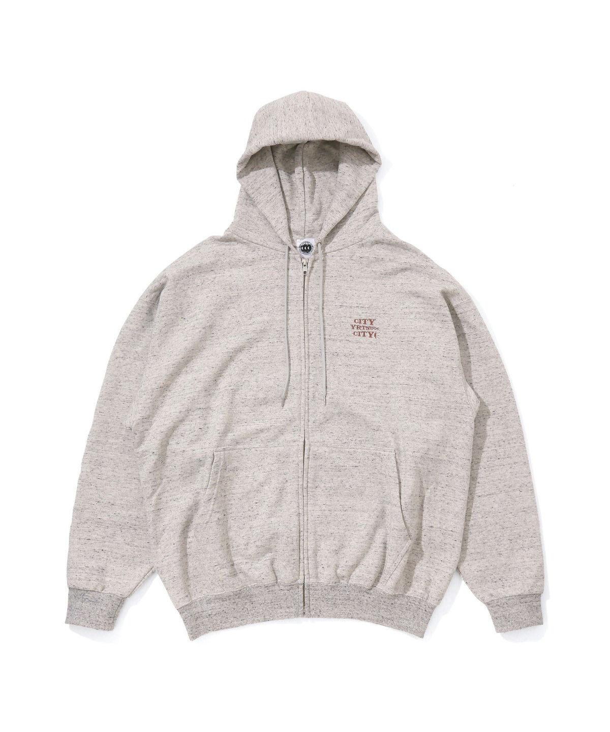 Embroidered Logo Zip Up Cotton Hoodie_Sound