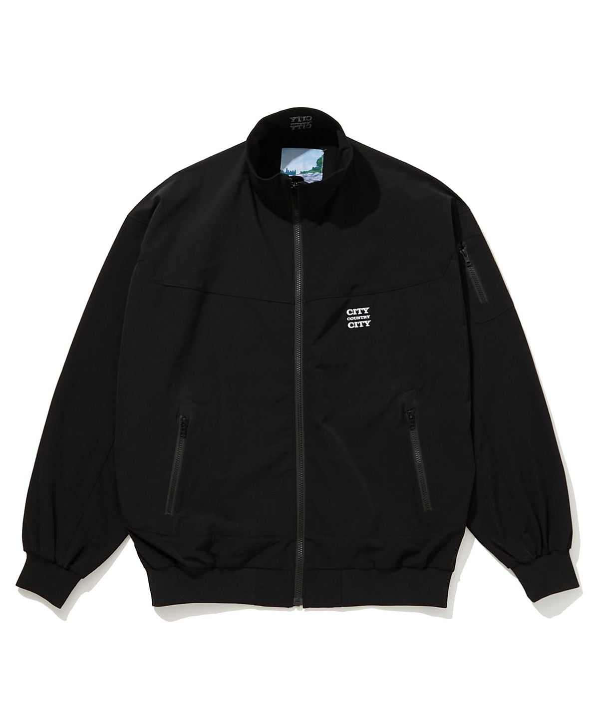 Embroidered Logo Strech Nylon Jacket
