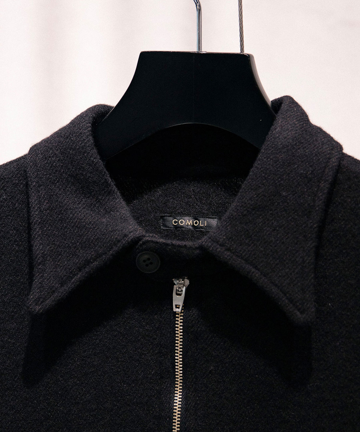 縮絨ウール ハーフジップワンピース