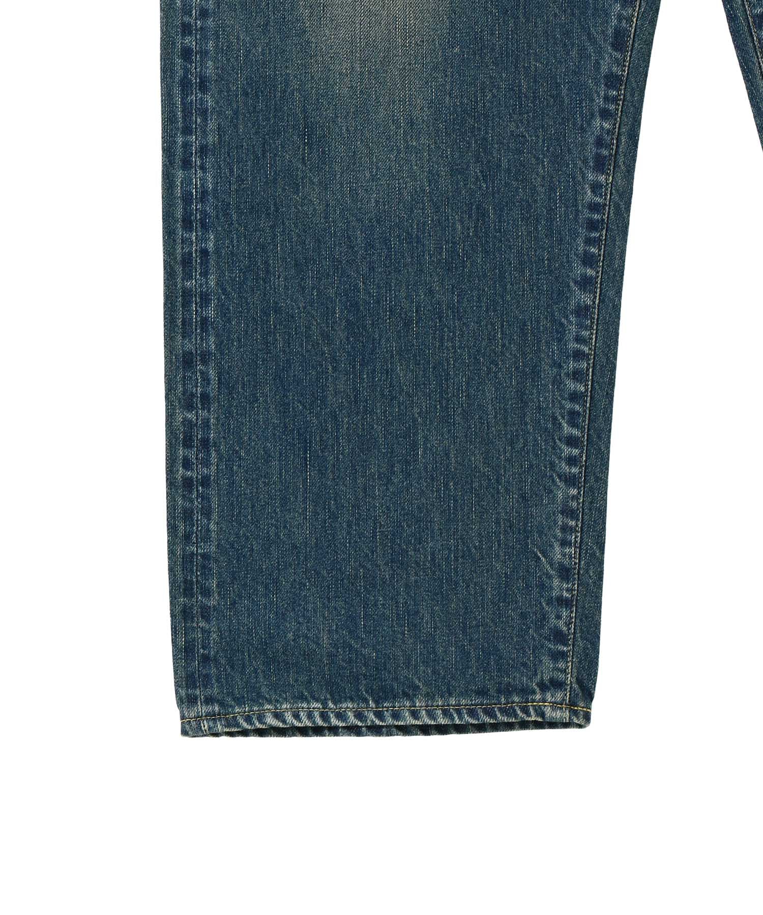 Washed Denim Wide Pants