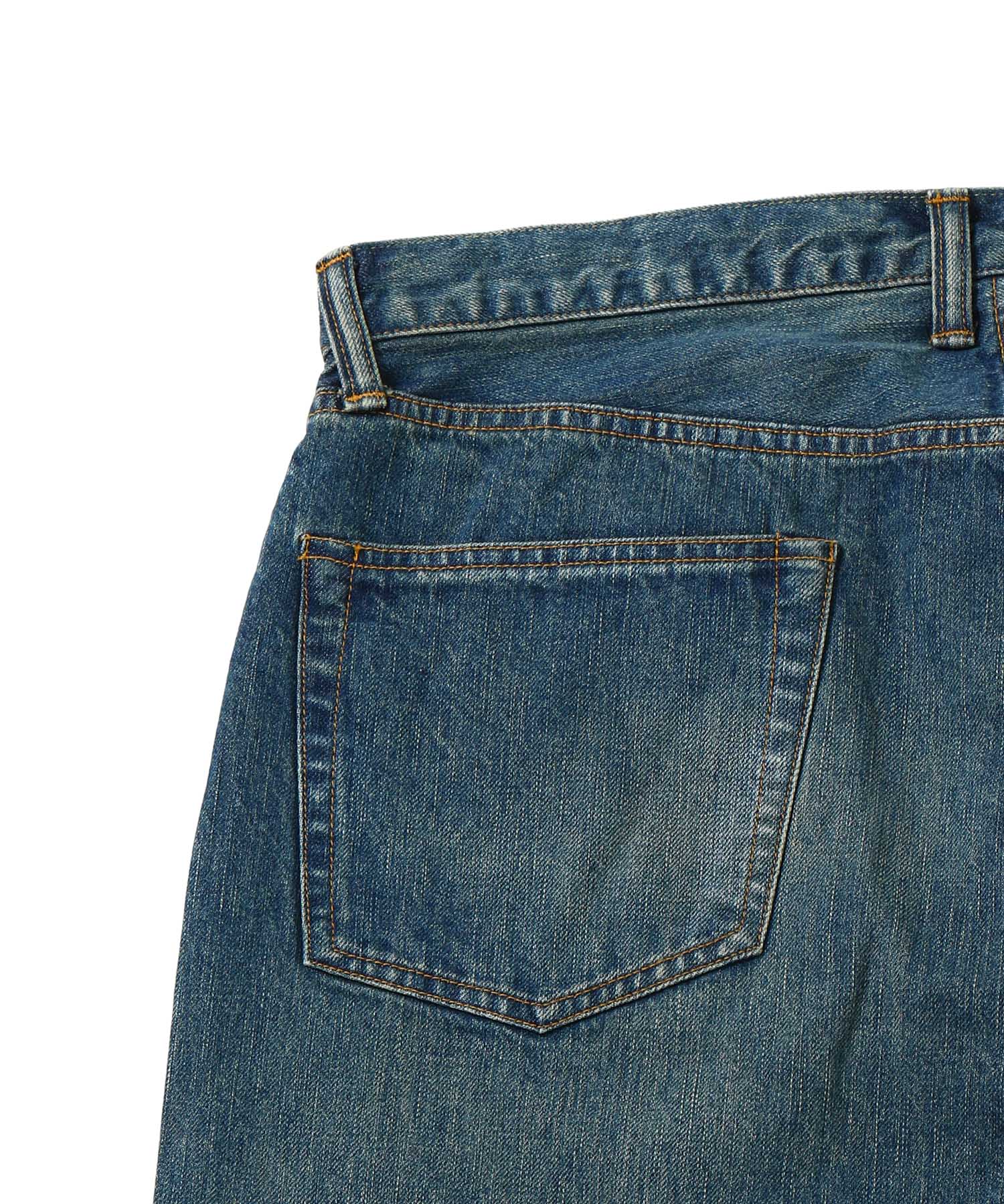 Washed Denim Wide Pants