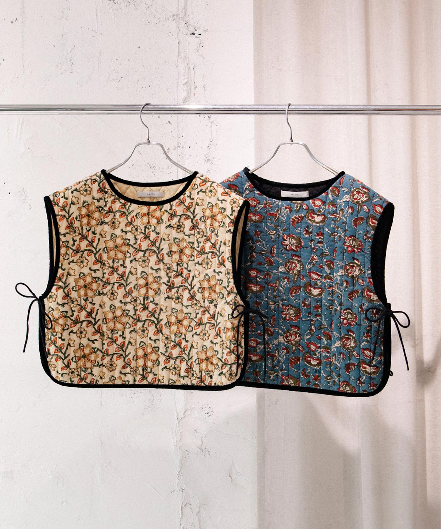 BLOCK PRINT QUILTED VEST - archi (アーキ) - outer (アウター