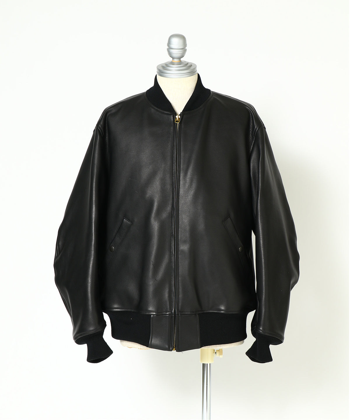 カーフスキン ジップブルゾン