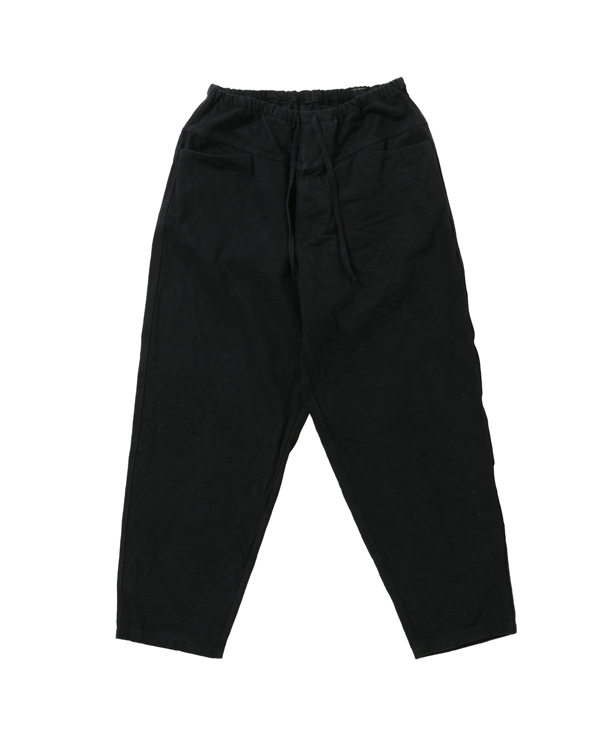 ブラックドリル テーパードパンツ