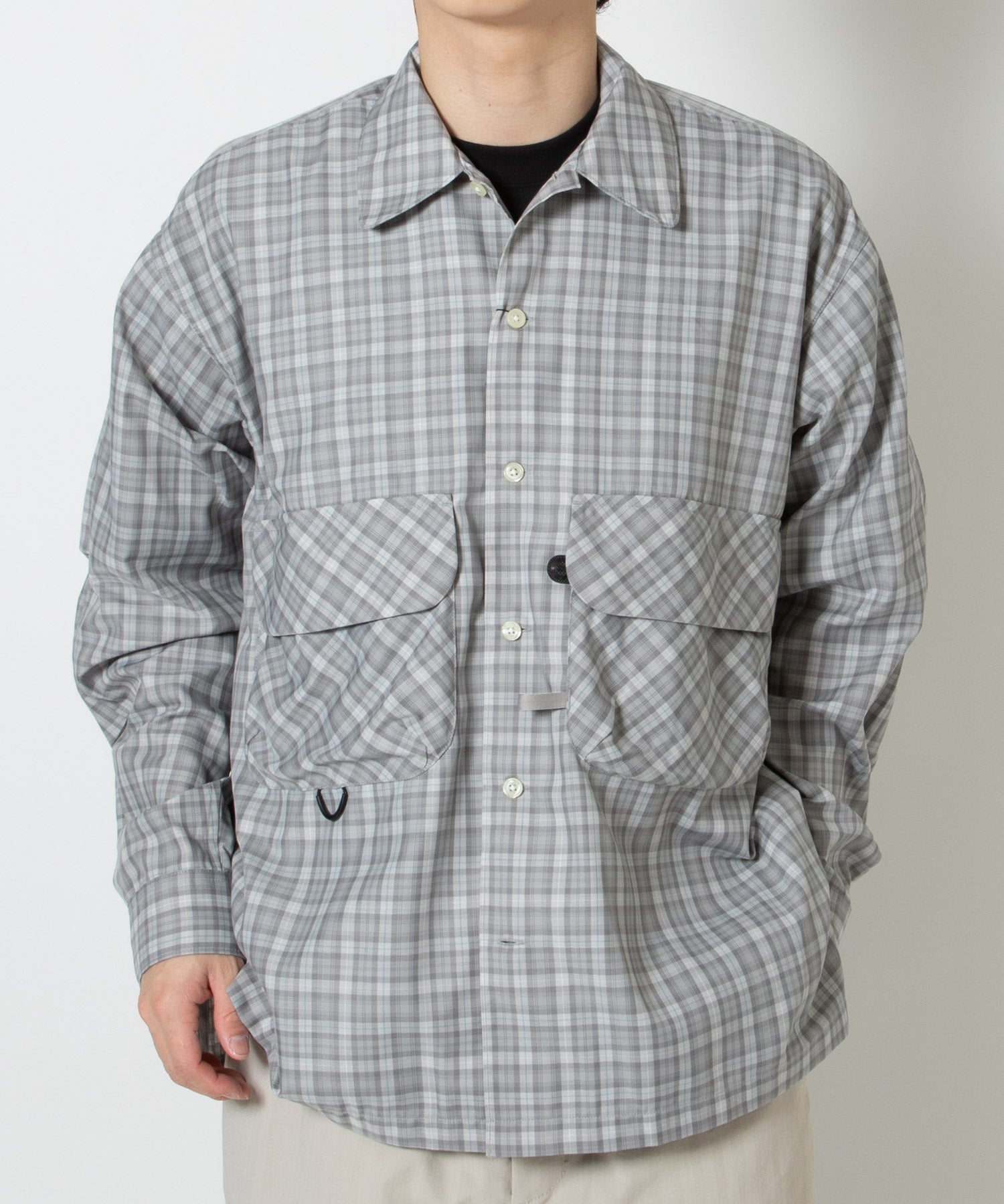 TECH SPORTS OPEN COLLAR SHIRT L/S GREN PLAID - DAIWA PIER39