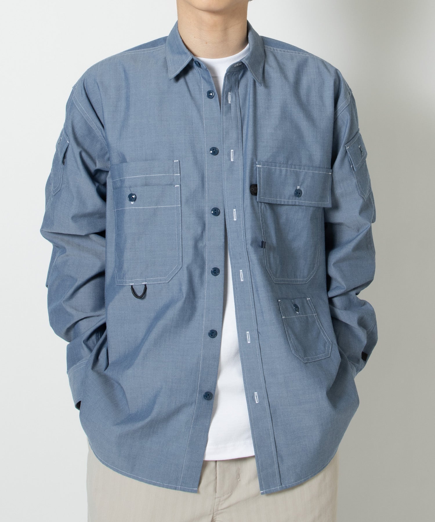 TECH MULTI POCKET CHAMBRAY SHIRT L/S - DAIWA PIER39 (ダイワピア39