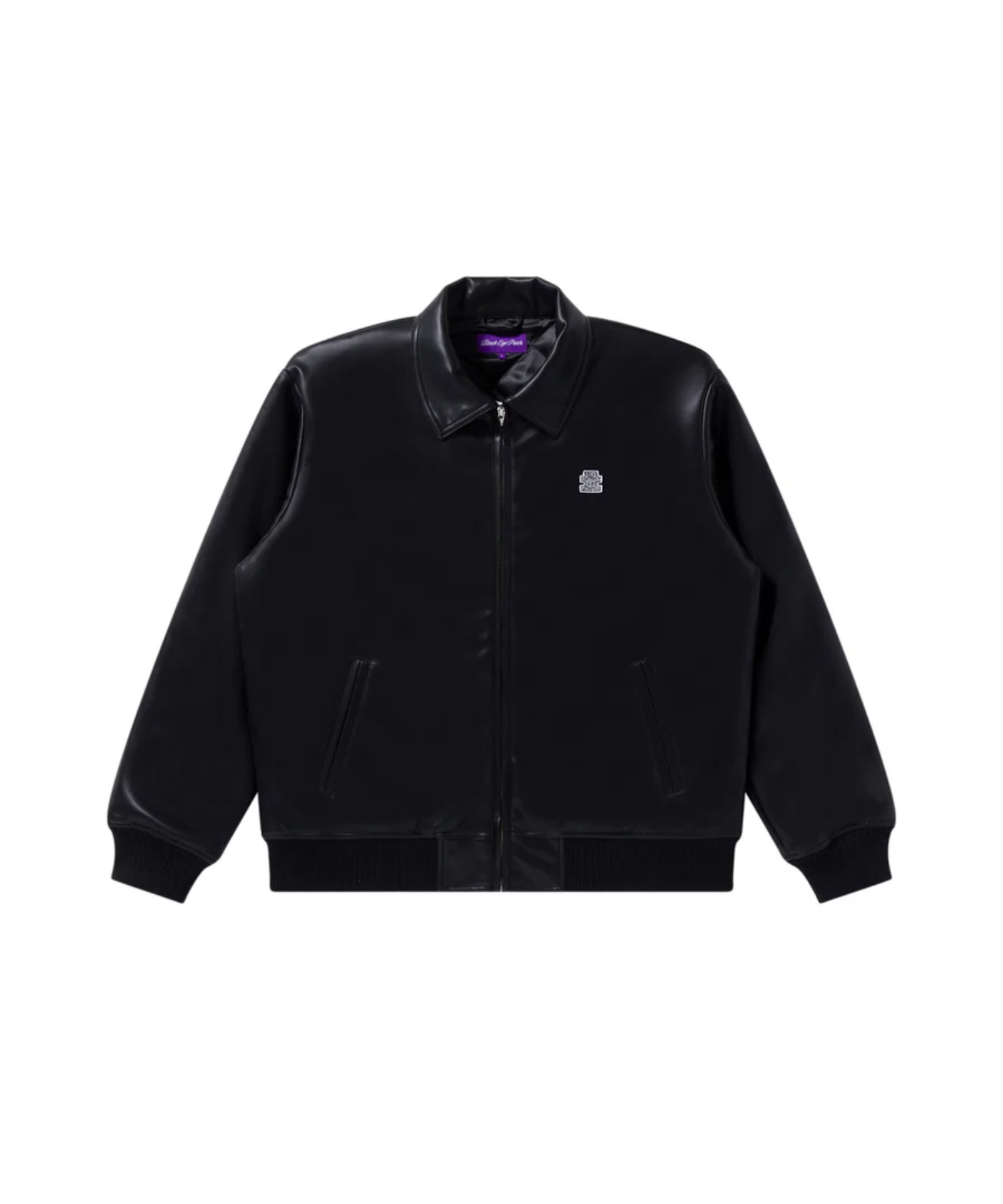 DRAGON SWIRL LOGO FAUX LEATHER JACKET