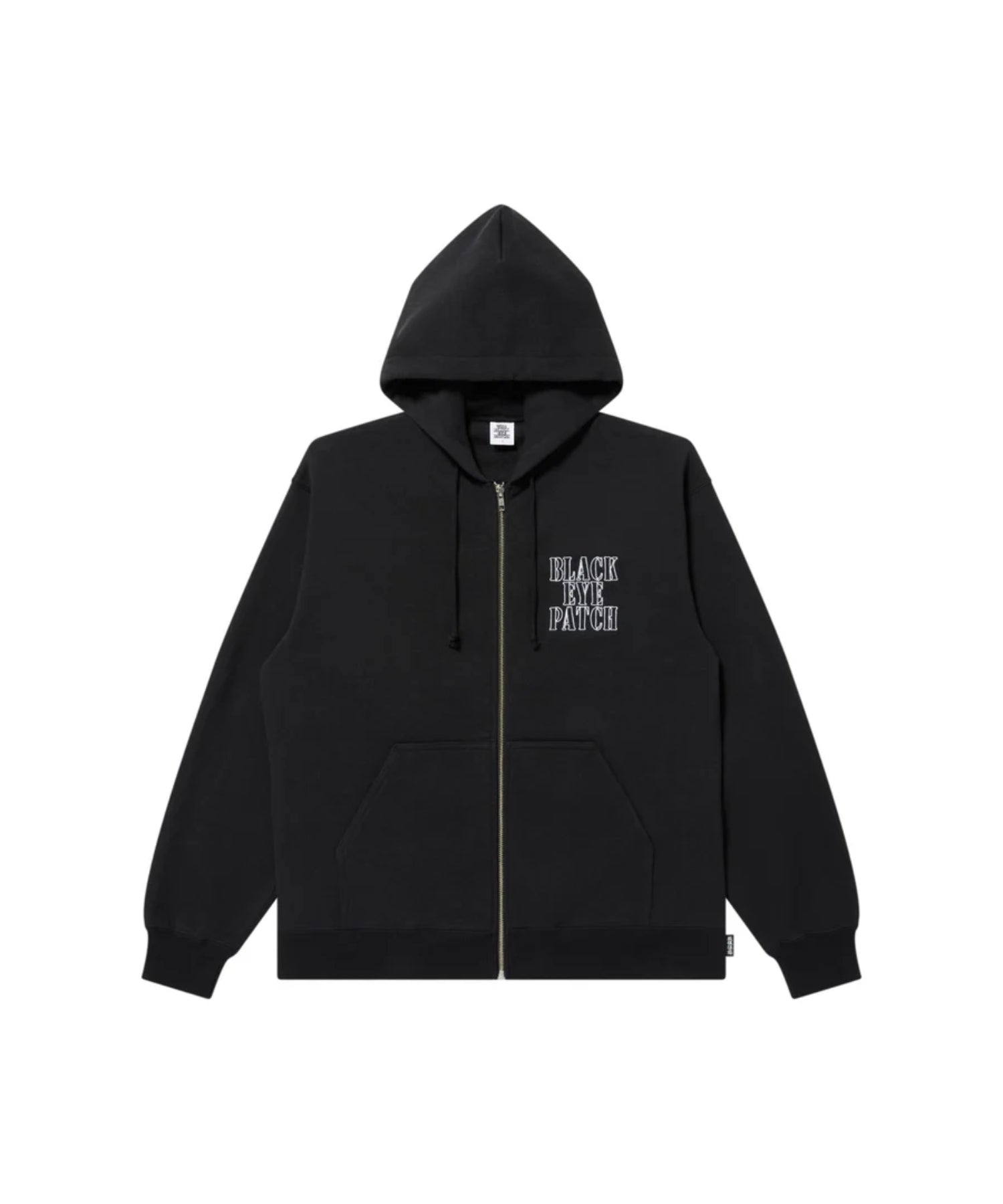 STENCIL LOGO EMBROIDERED ZIP HOODIE - Black Eye Patch (ブラック