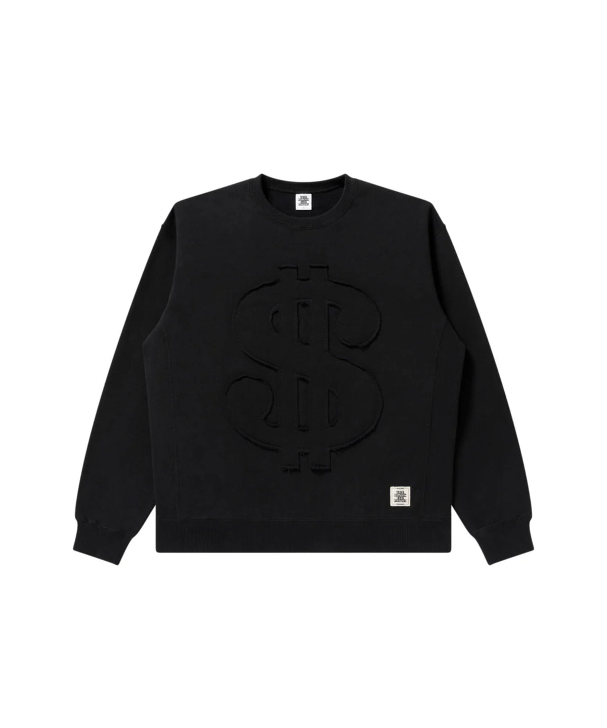 BIG DOLLAR SIGN FABRIC-STITCHED CREW SWEAT
