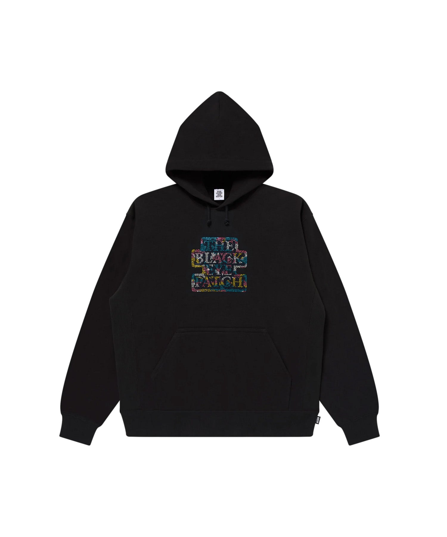CAMOUFLAGED RHINESTONED OG LABEL HOODIE BLACK - Black Eye Patch