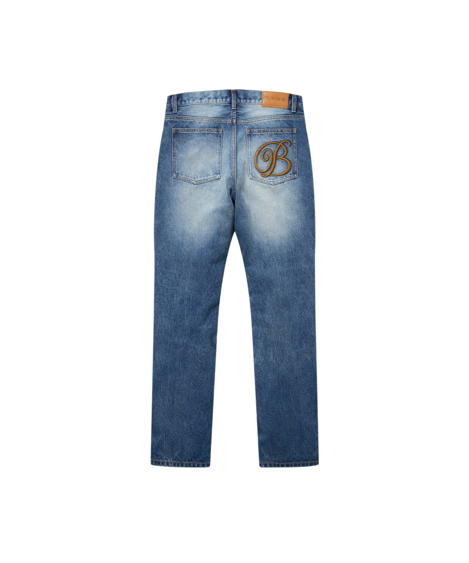 B EMBLEM SLIM FIT JEANS - Black Eye Patch (ブラックアイパッチ