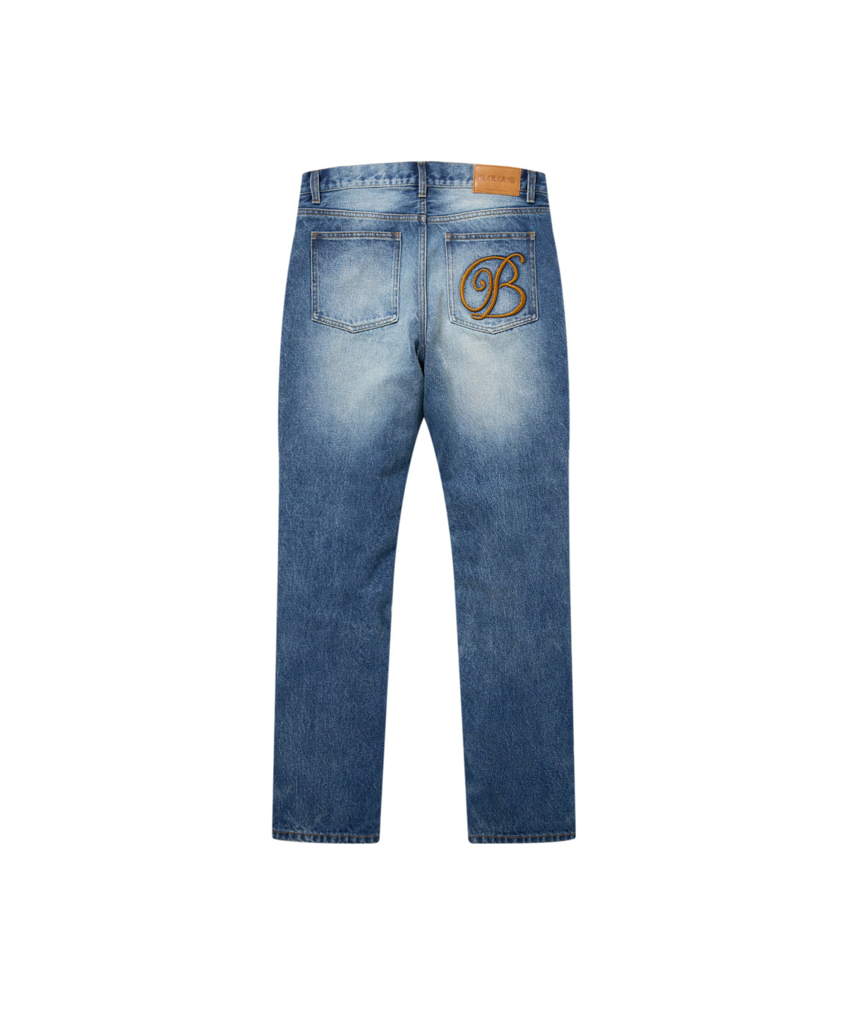 B EMBLEM SLIM FIT JEANS