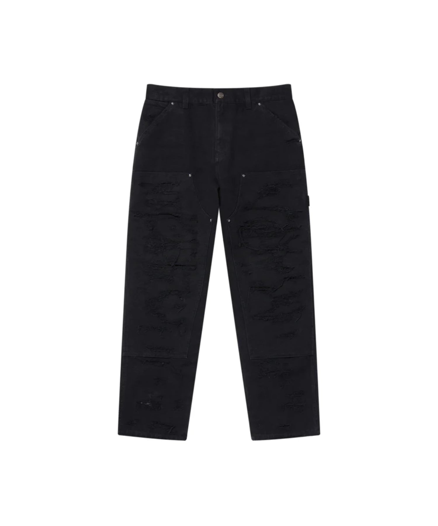 DESTROYED DOUBLE KNEE PAINTER PANTS - Black Eye Patch (ブラック