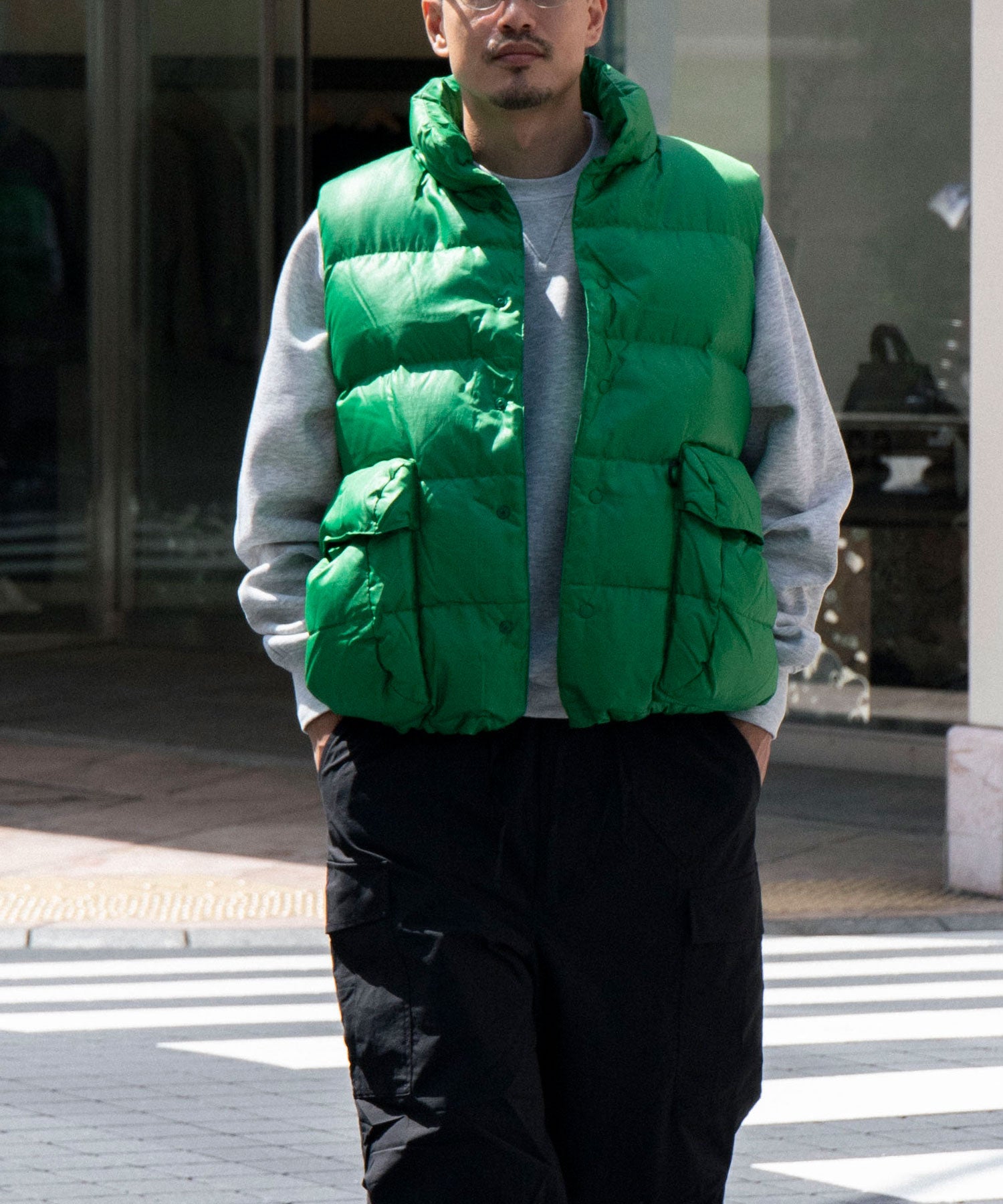 ゆったりめのシルエットdaiwa pier39 TECH BACKPACKER DOWN VEST M