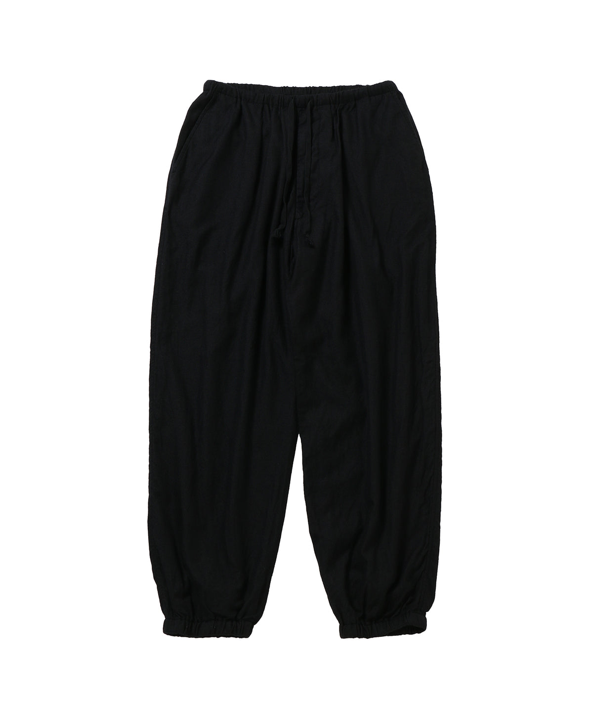 カシミヤシルク 製品染ドローストリングパンツ