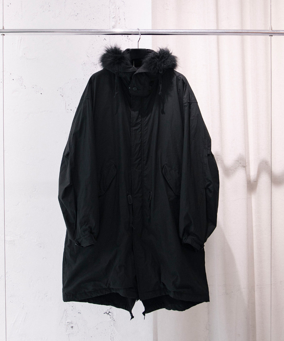 コットンナイロン ミリタリーフーデッドコート