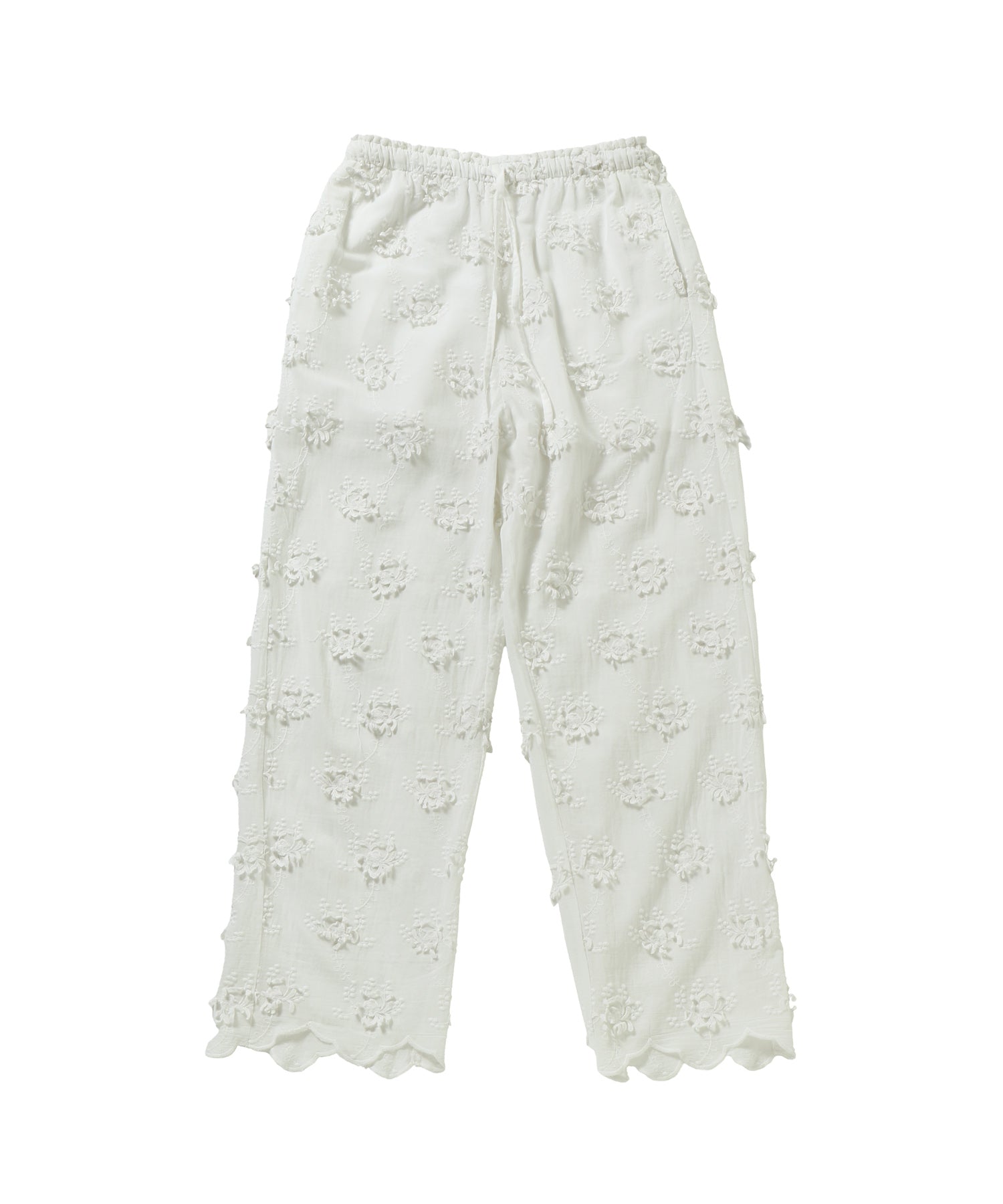 Sheer Cotton 3D Embroidery Easy Pants - 250433204004