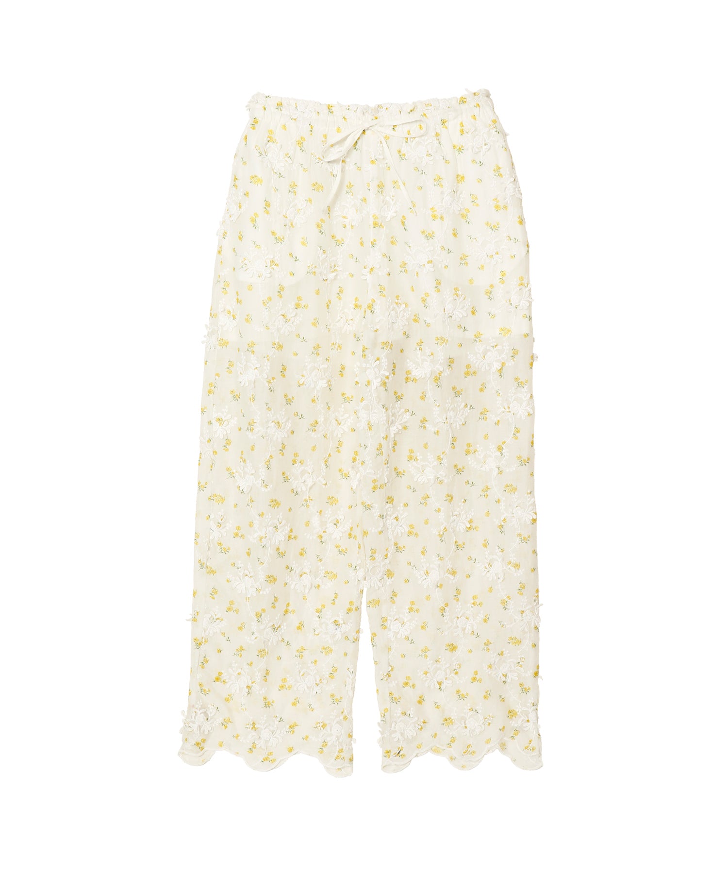 Sheer Flower Easy Pants - crinkle crinkle crinkle (クリンクル 