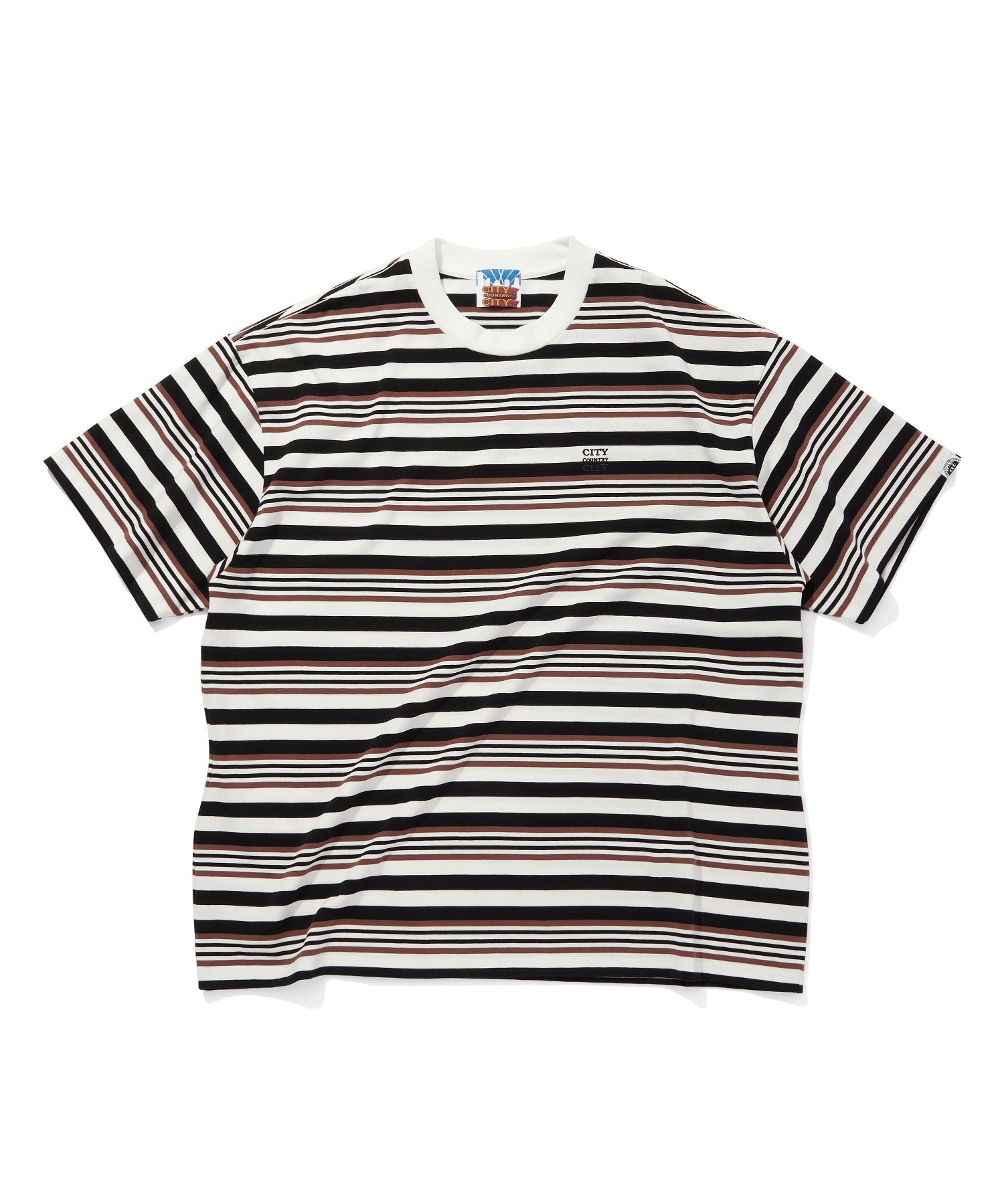 トップス everyone multi border short sleeve tee everyone multi border short sleeve tシャツ - メルカリ