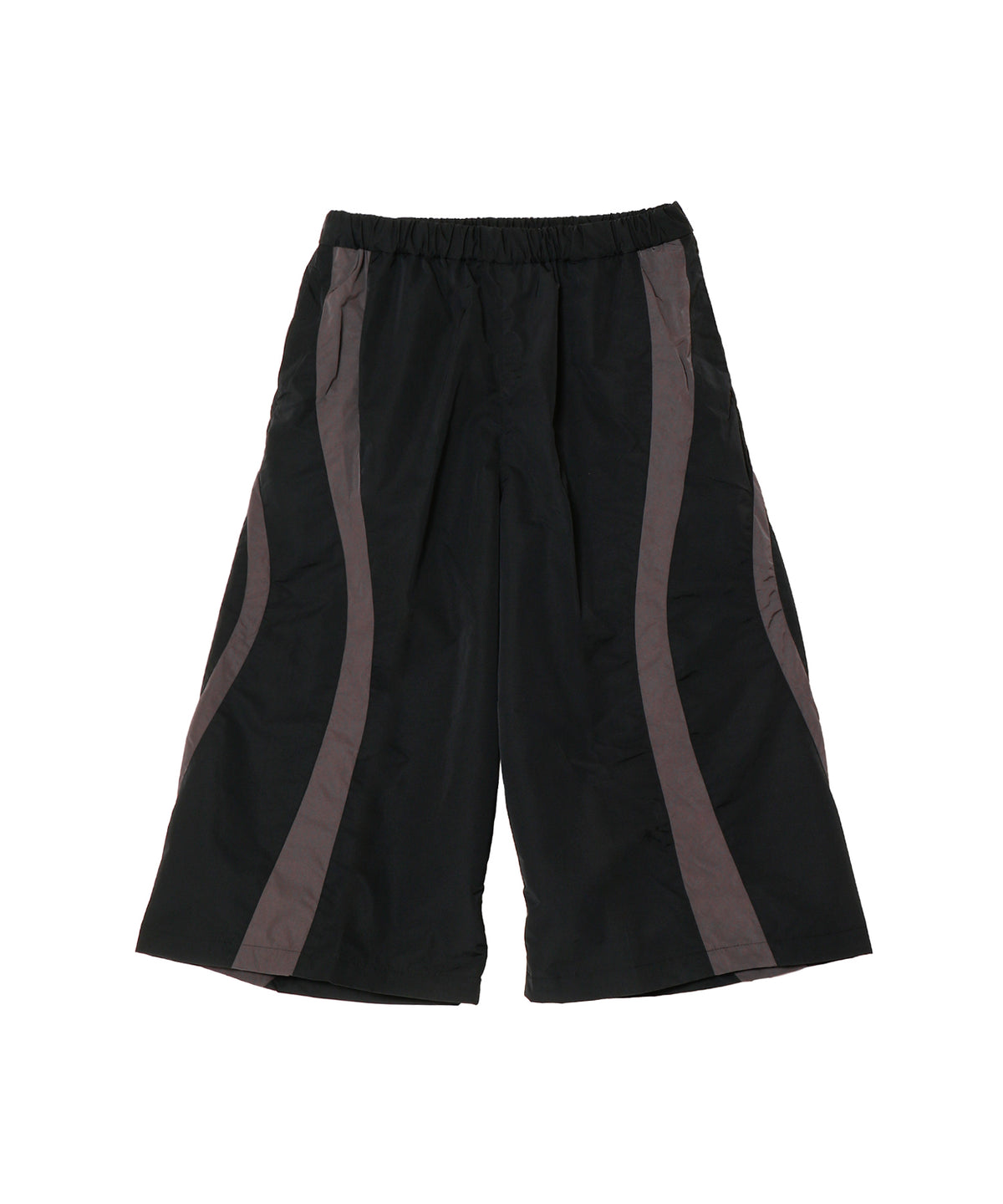 Nylon Paneling Shin Cut Wide Track Pants
