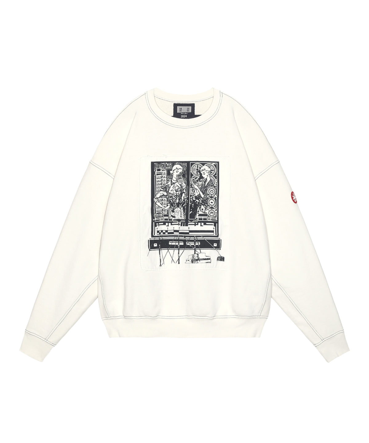 WASHED WHITE TEMPLE CREW NECK
