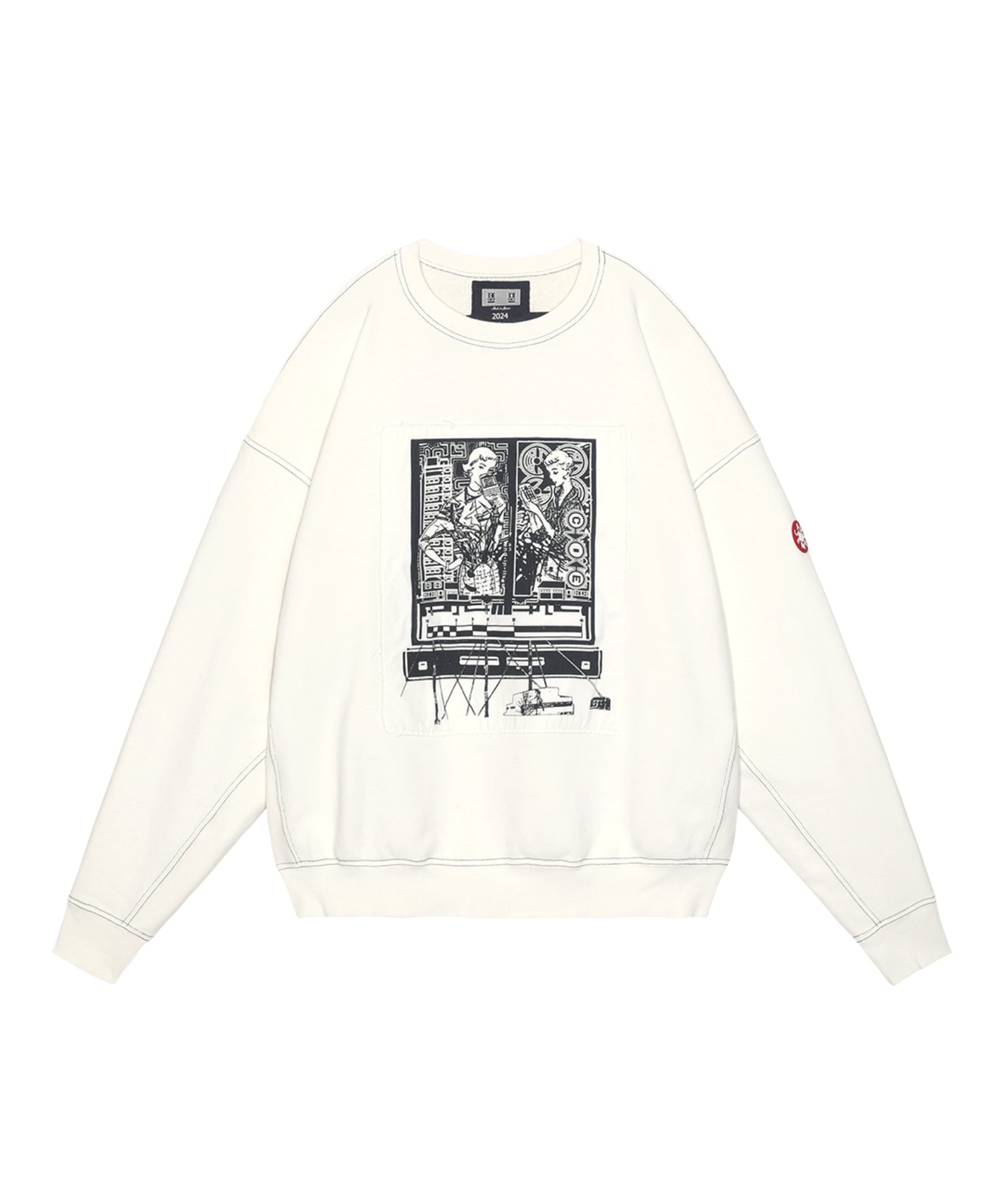 WASHED WHITE TEMPLE CREW NECK
