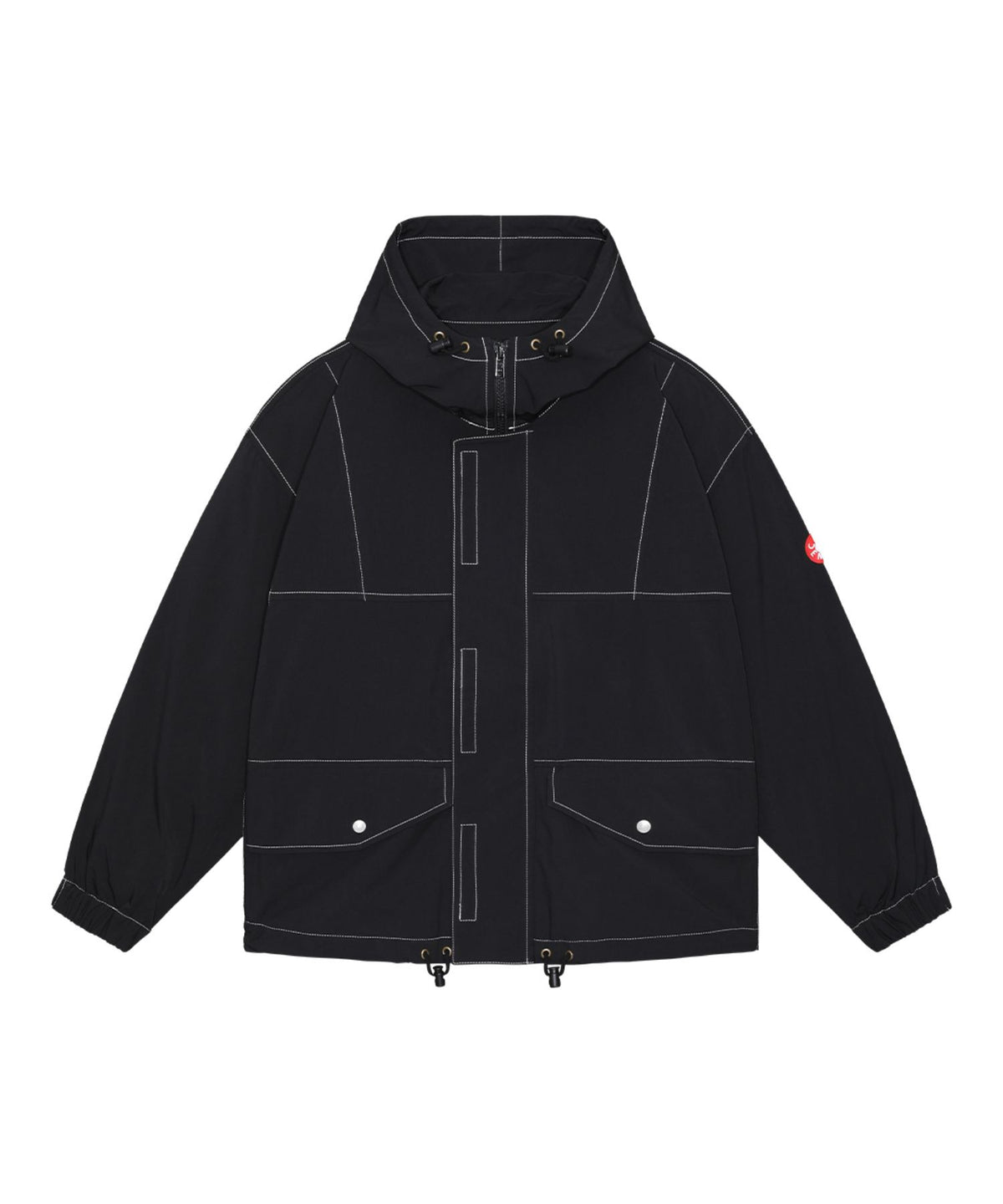 CONTRAST STITCH HOOD ZIP JACKET