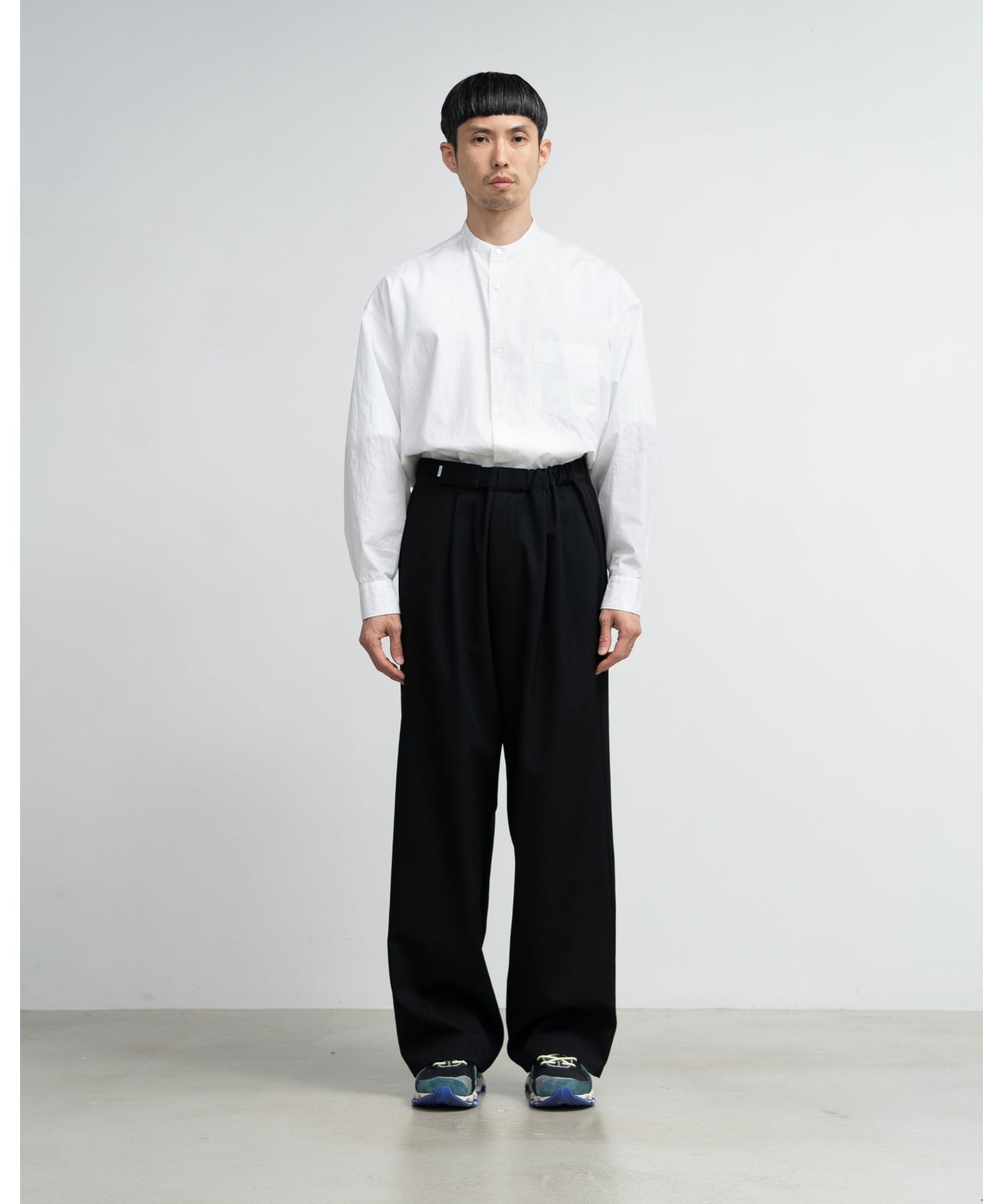 Scale Off Wool Wide Chef Pants