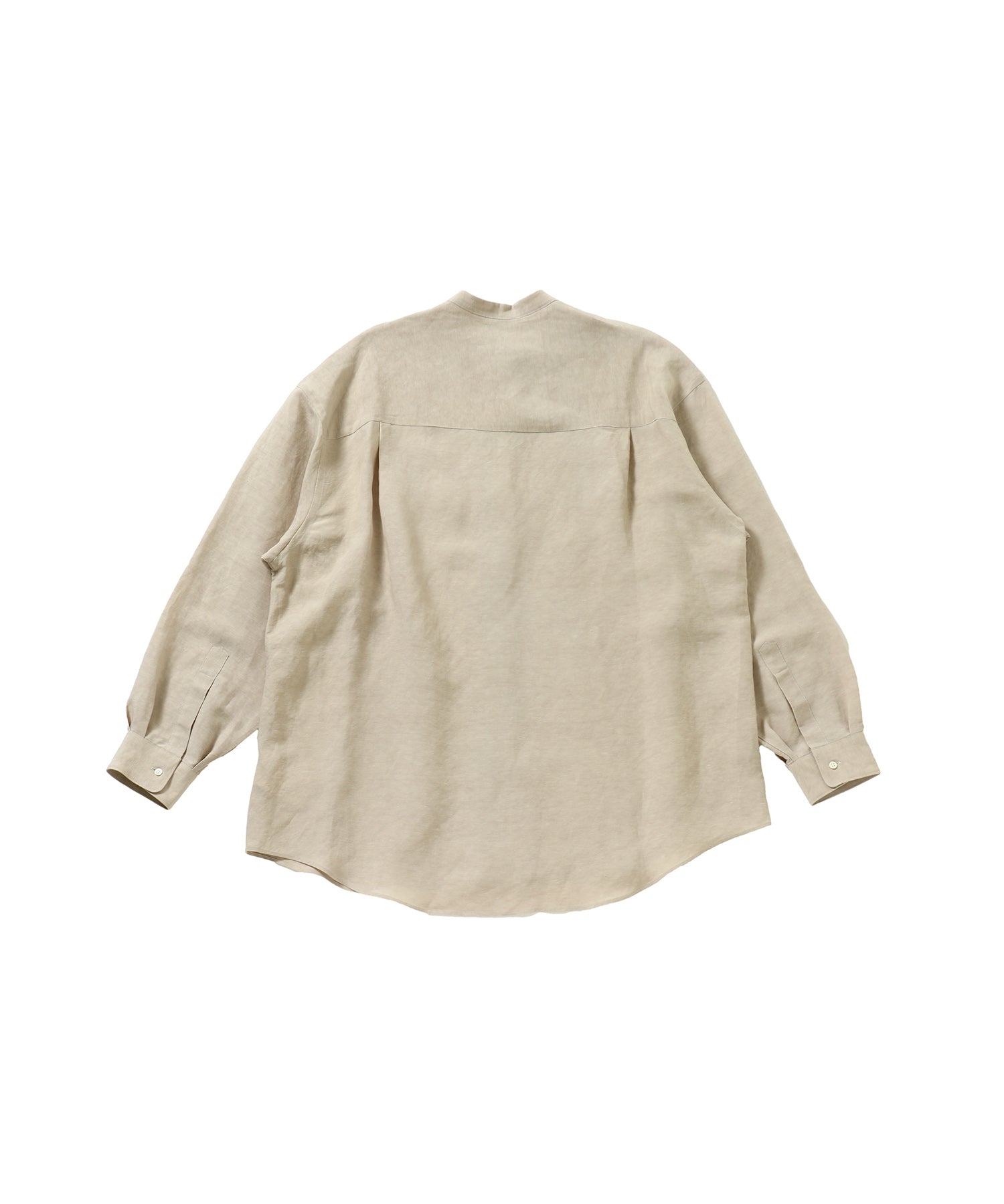 Linen Cupro L/S Oversized Band Collar Shirt