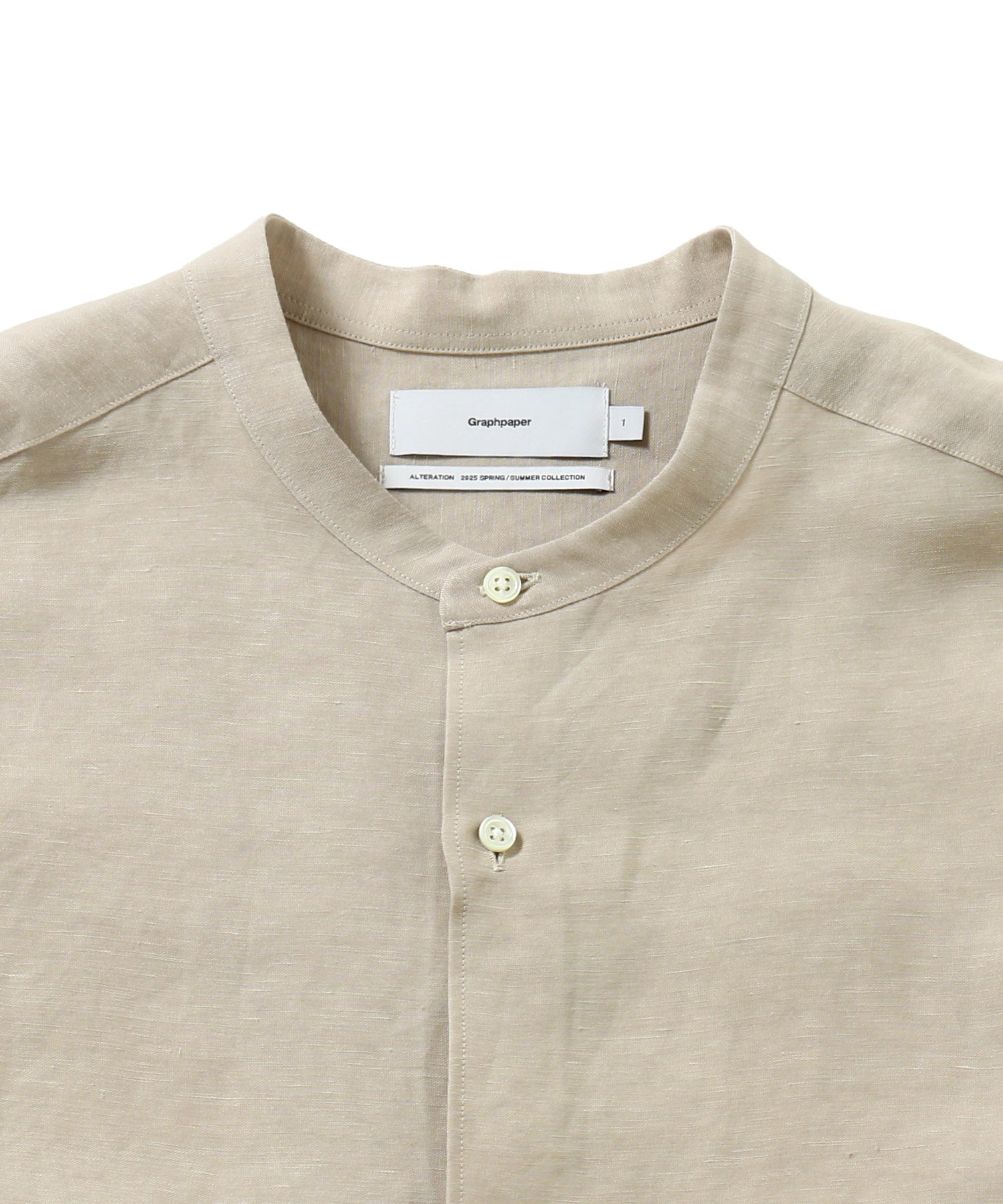 Linen Cupro L/S Oversized Band Collar Shirt