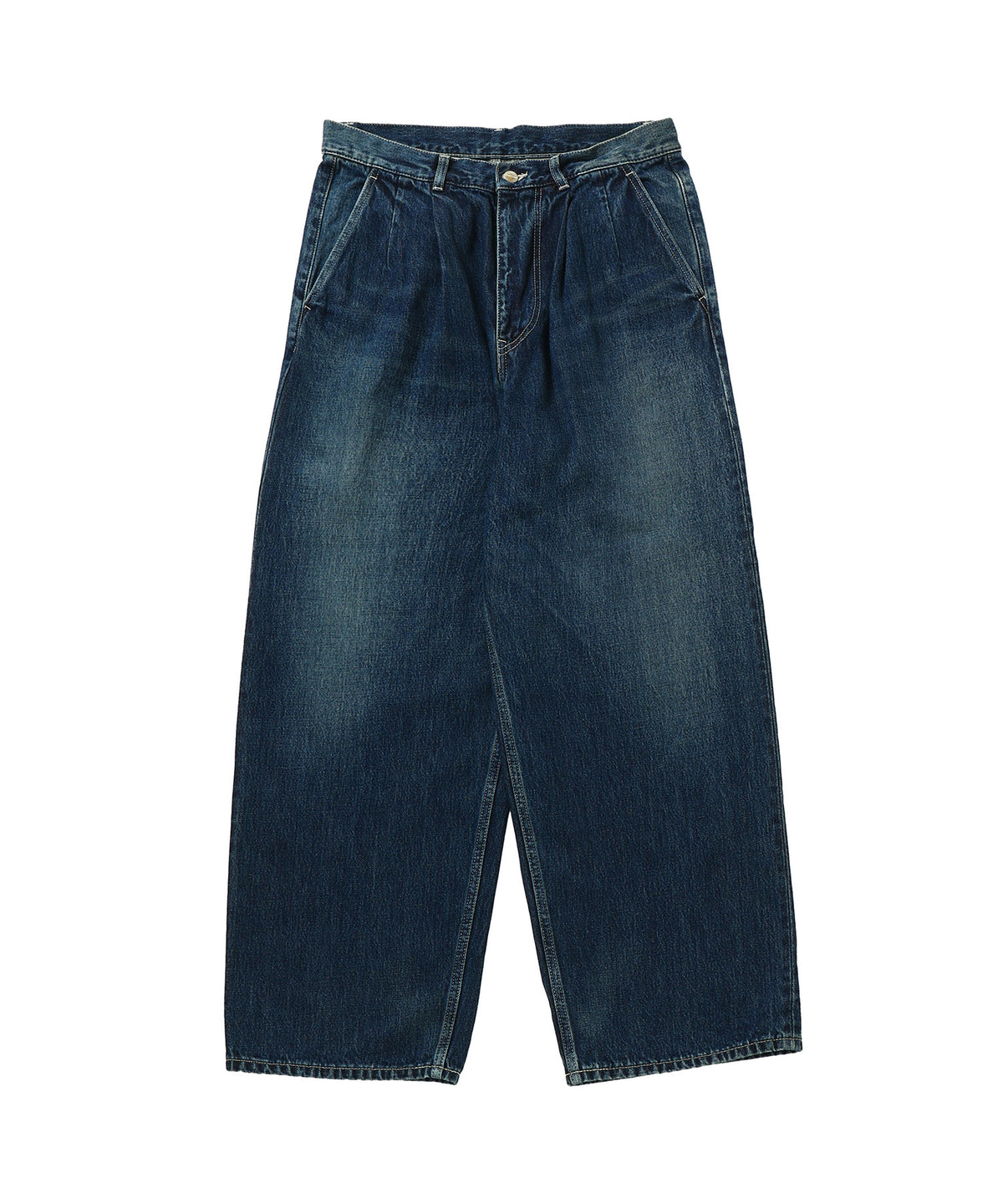 Selvage Denim Two Tuck Pants -DARK FADE-