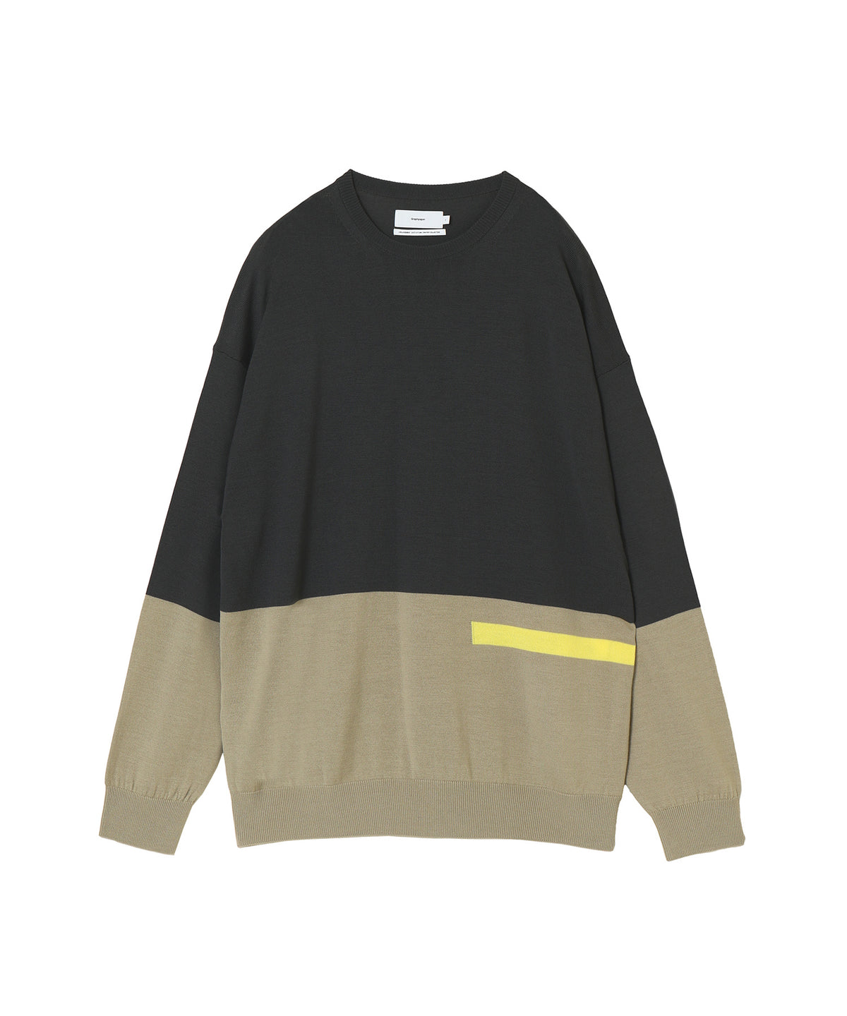 High Gauge Intarsia L/S Oversized Crew Neck Knit