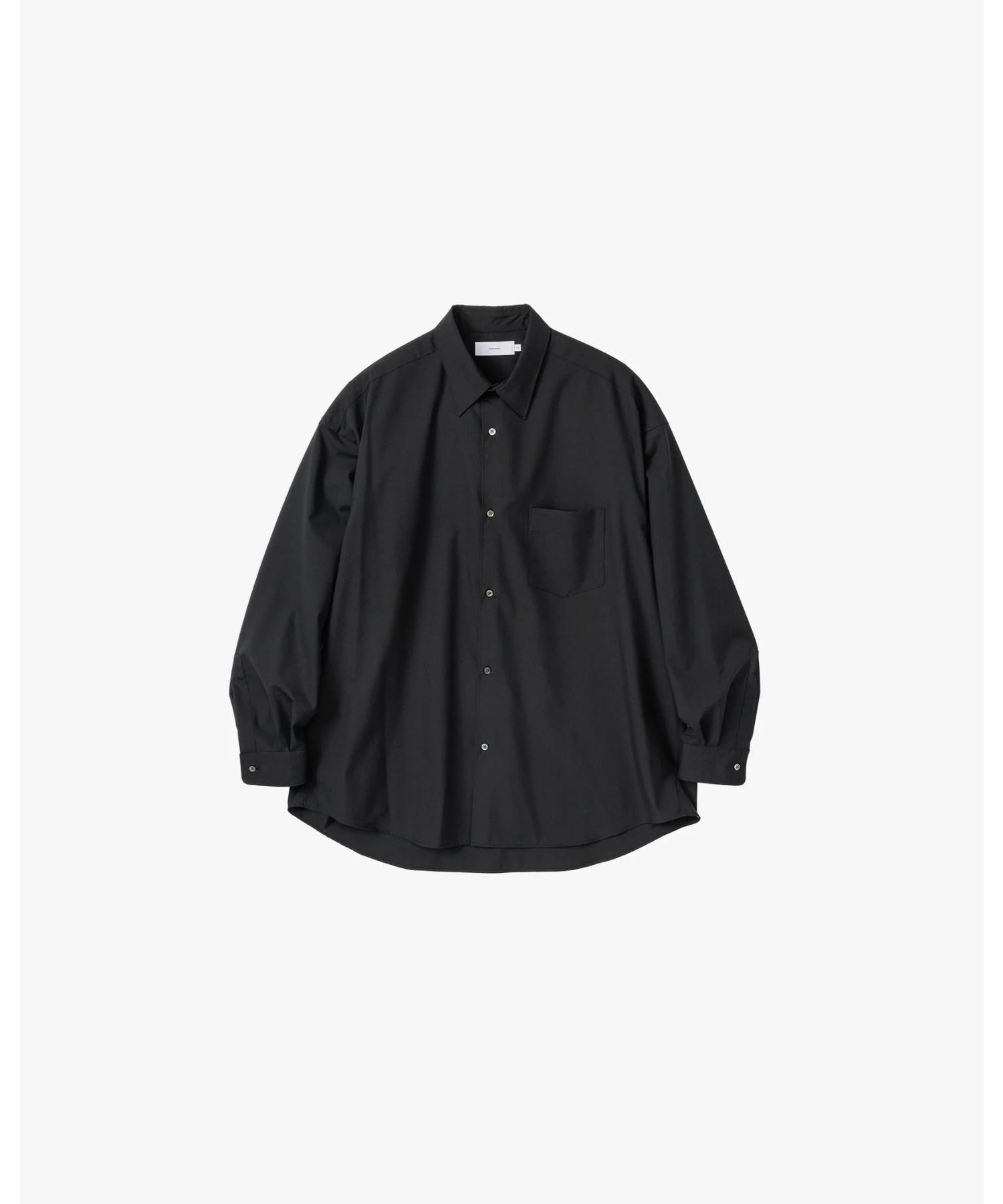 Fine Wool Tropical Oversized Regular Collar Shirt