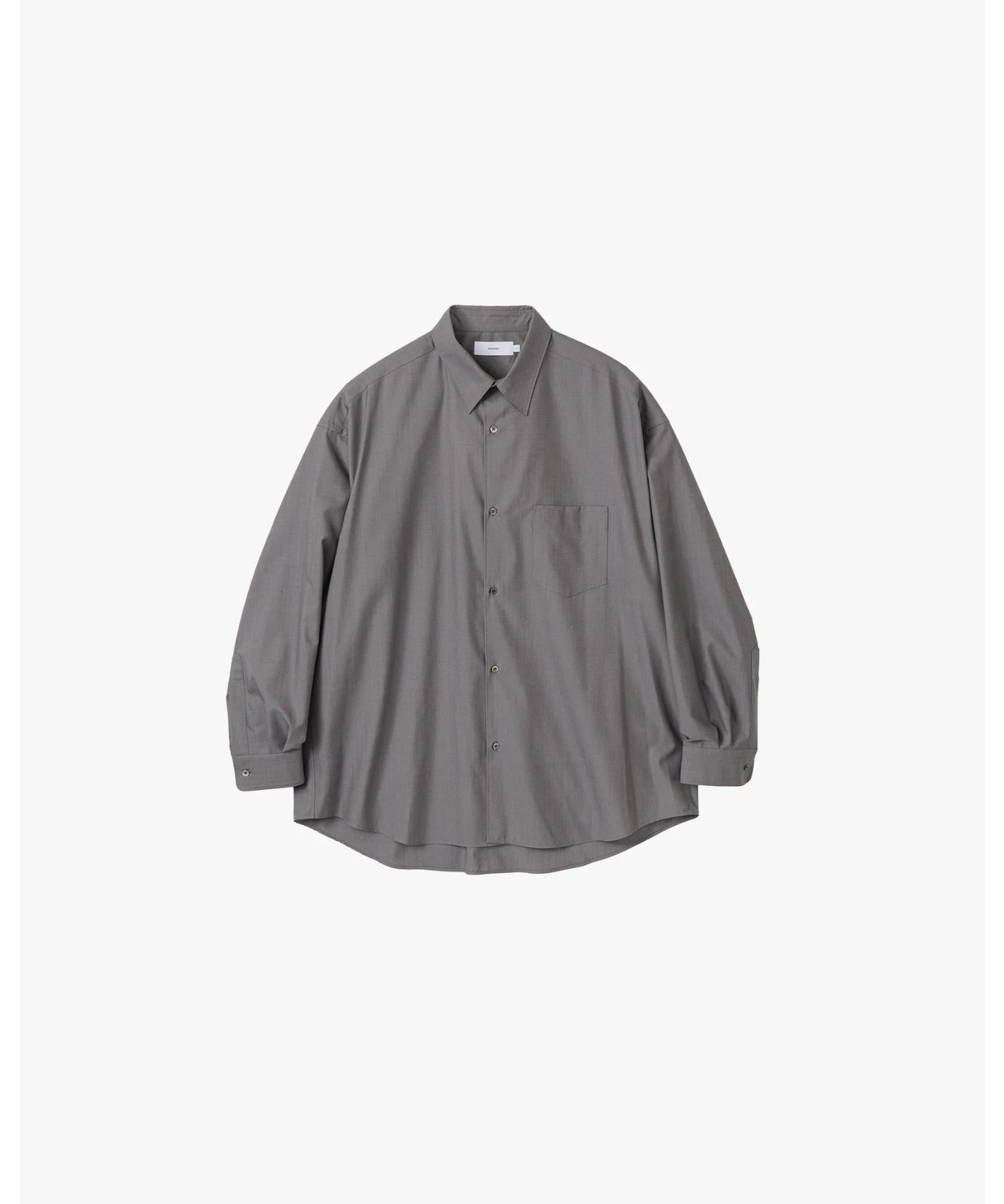 Fine Wool Tropical Oversized Regular Collar Shirt