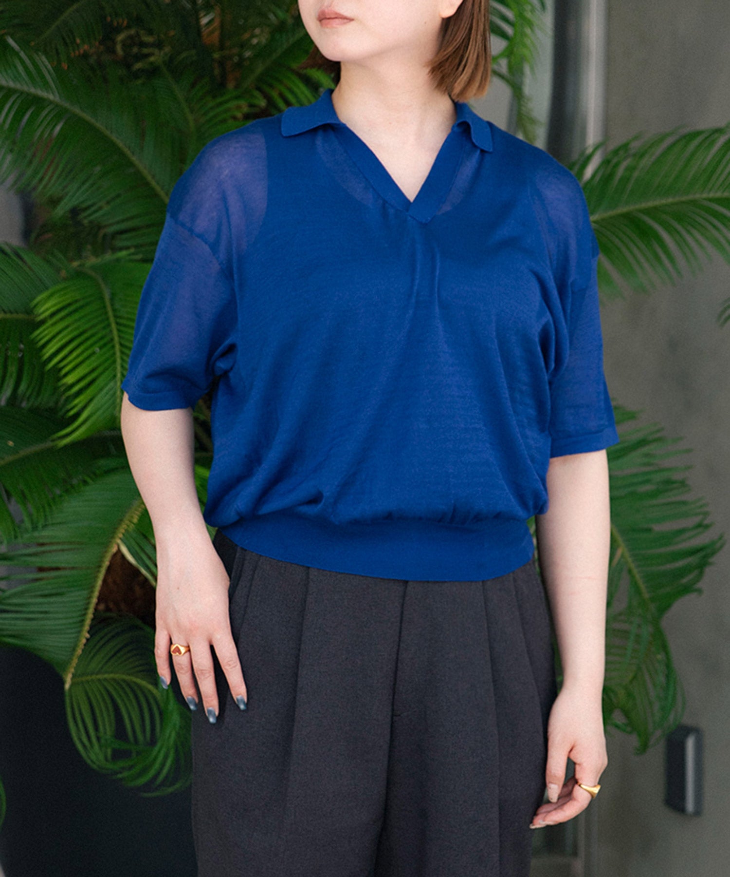 COMPACT COTTON | SKIPPER POLO SWEATER - ATON (エイトン) - tops