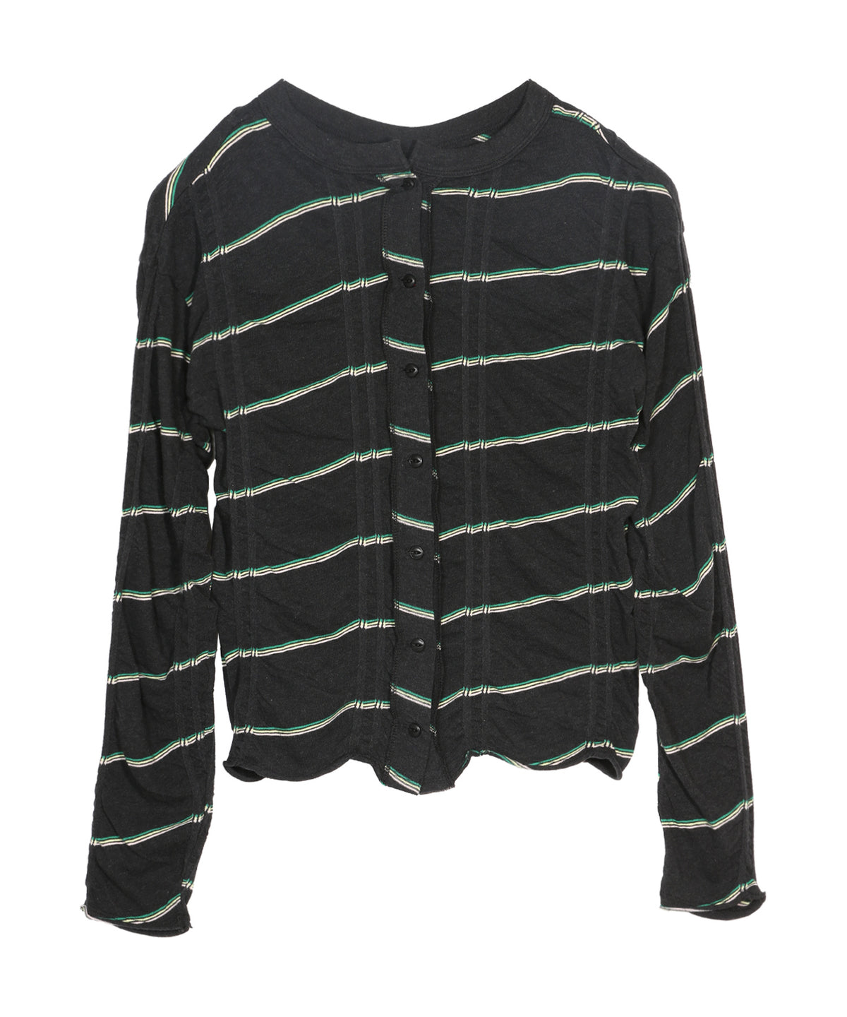 Tucked Jacquard Border Cardigan