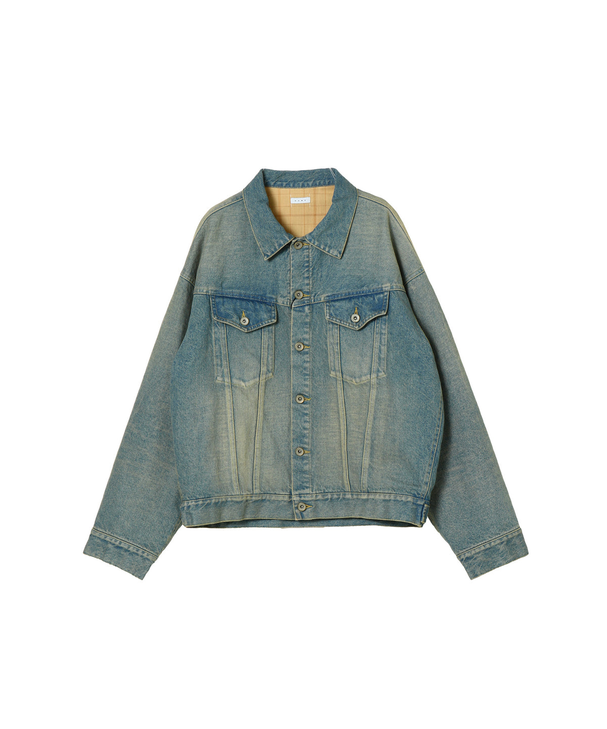 DENIM TRUCKER JACKET : RIPPED & FLANNEL LINED