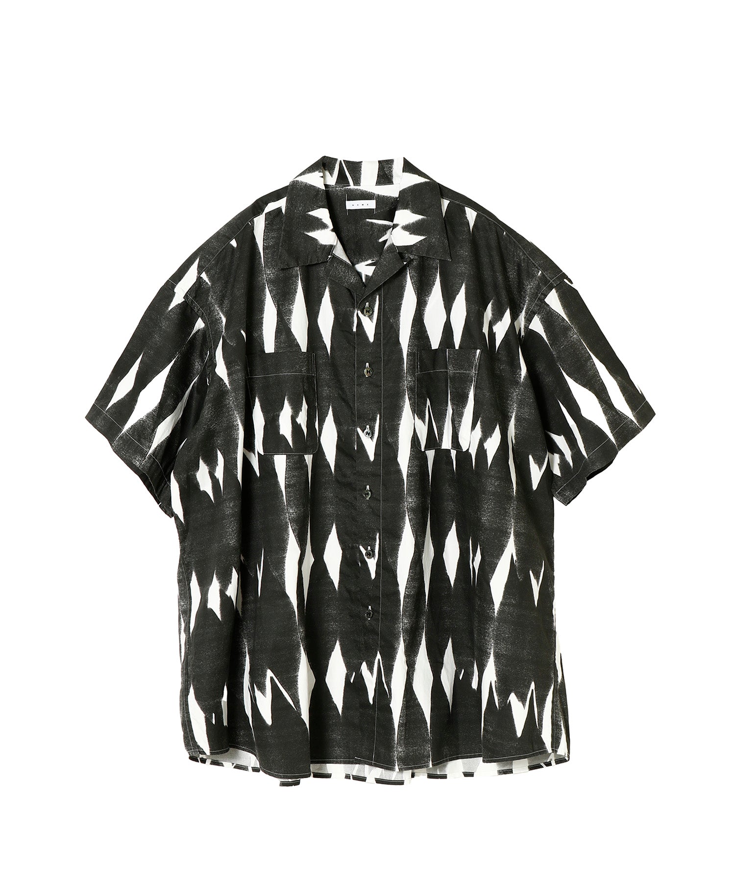 ABSTRUCT ARGYLE OPEN COLLAR S/S SHIRT - Name. (ネーム