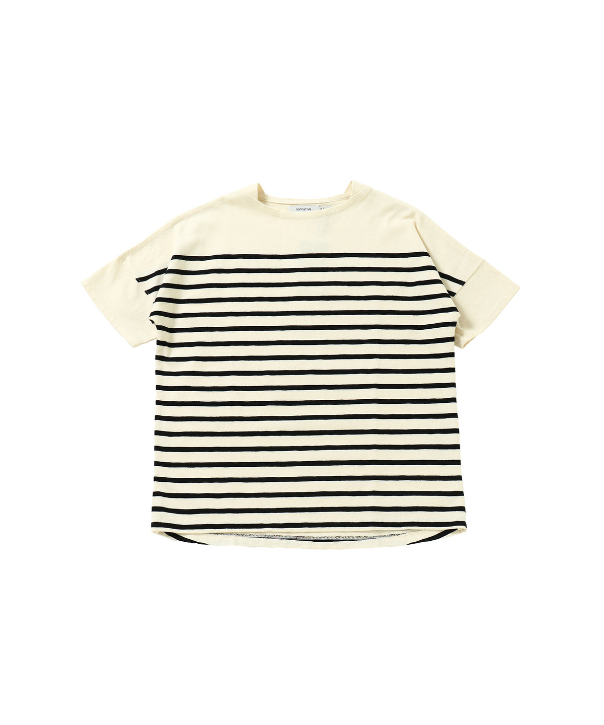 DWELLER BOAT NECK S/S TEE COTTON JERSEY BORDER