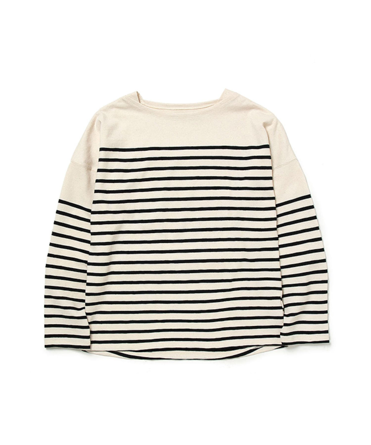 Dweller Boat Neck L/S Tee Cotton Jersey Border