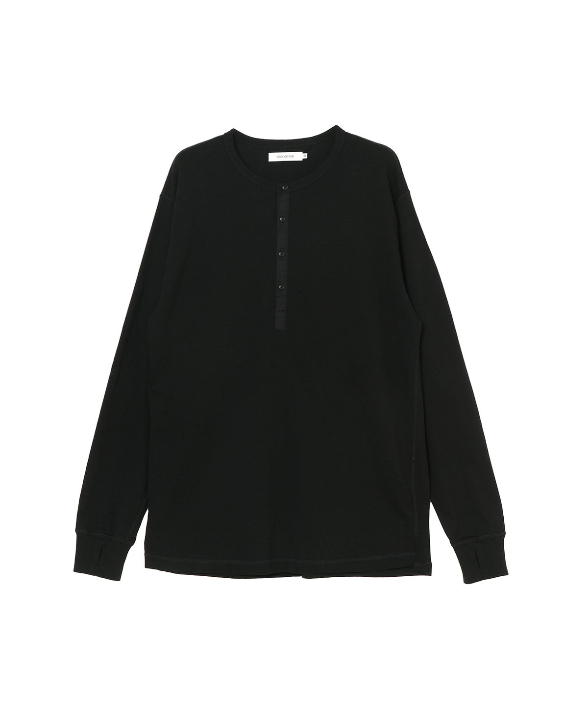 DWELLER L/S HENRY NECK TEE COTTON JERSEY