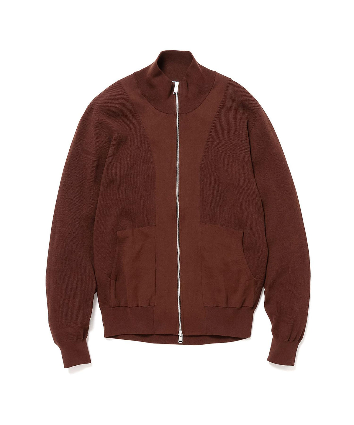 WORKER RIB ZIP UP SWEATER C/P YARN
