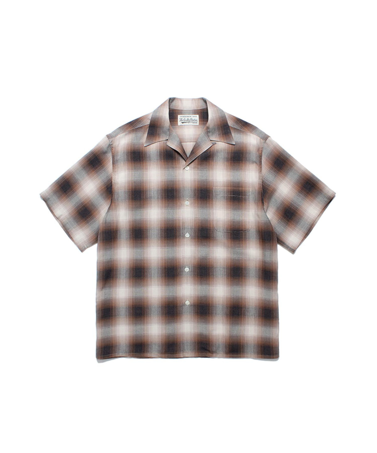 CHECK OPEN COLLAR SHIRT